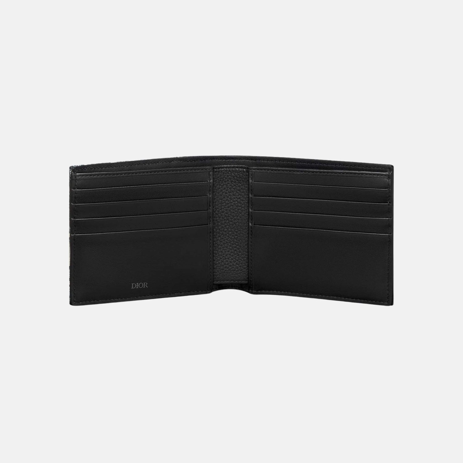 Dior Saddle Bifold Wallet In Grained Calfskin Marquetry Jacquard, Beige, Inside