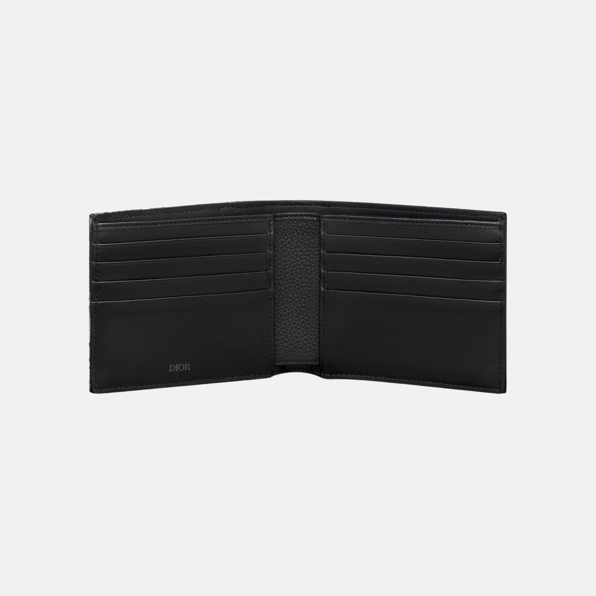 Dior Saddle Bifold Wallet In Grained Calfskin Marquetry Jacquard, Beige, Inside