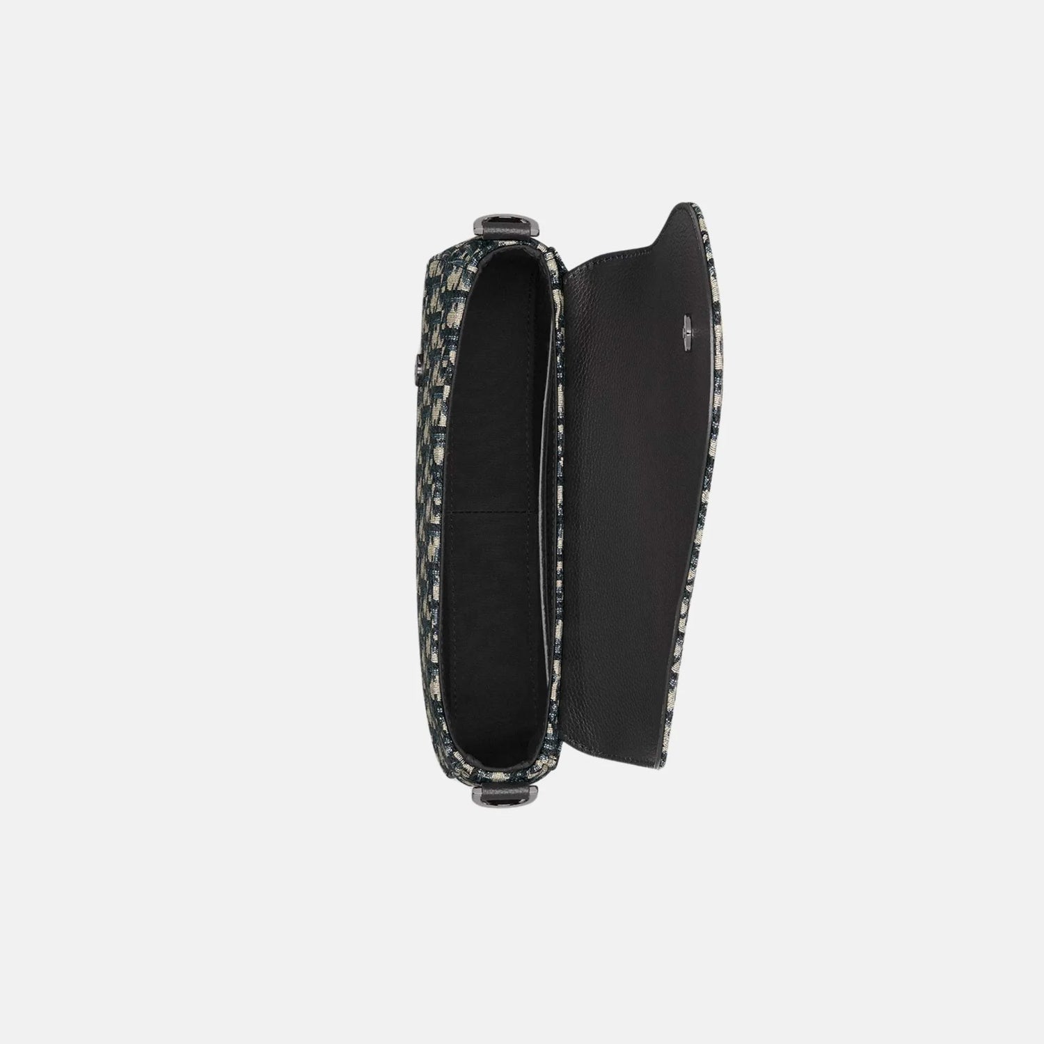 Dior Saddle Messenger Bag In Oblique Jacquard And Grained Calfskin, Beige, Inside