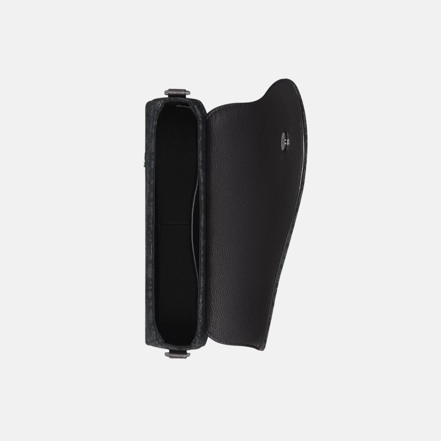 Dior Saddle Messenger Bag In Oblique Jacquard And Grained Calfskin, Black, Inside