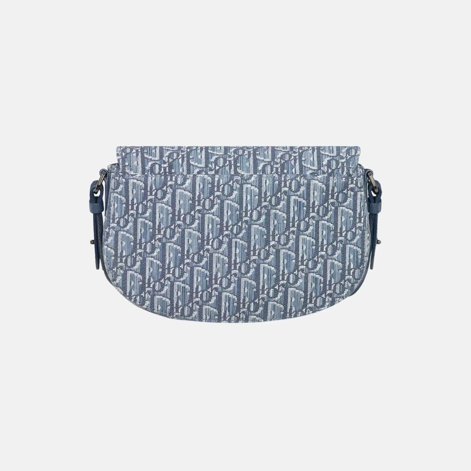 Dior Saddle Messenger Bag In Oblique Jacquard And Grained Calfskin, Blue, Back