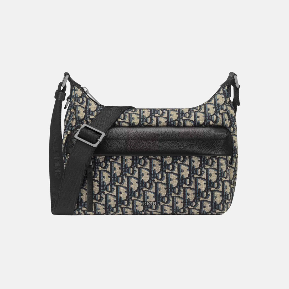 Dior Small Rider Soft Hobo Bag In Oblique Jacquard, Beige, Front