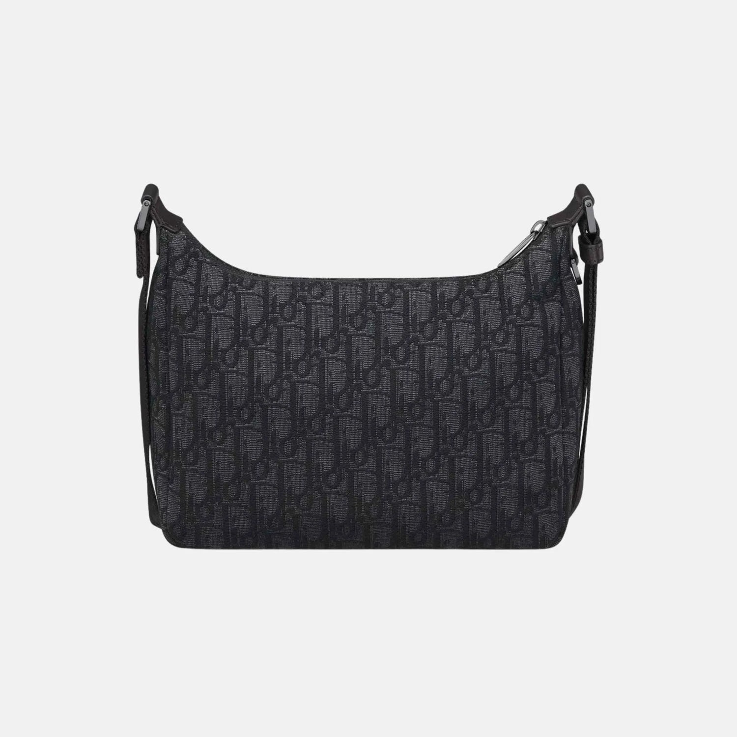 Dior Small Rider Soft Hobo Bag In Oblique Jacquard, Black, Back