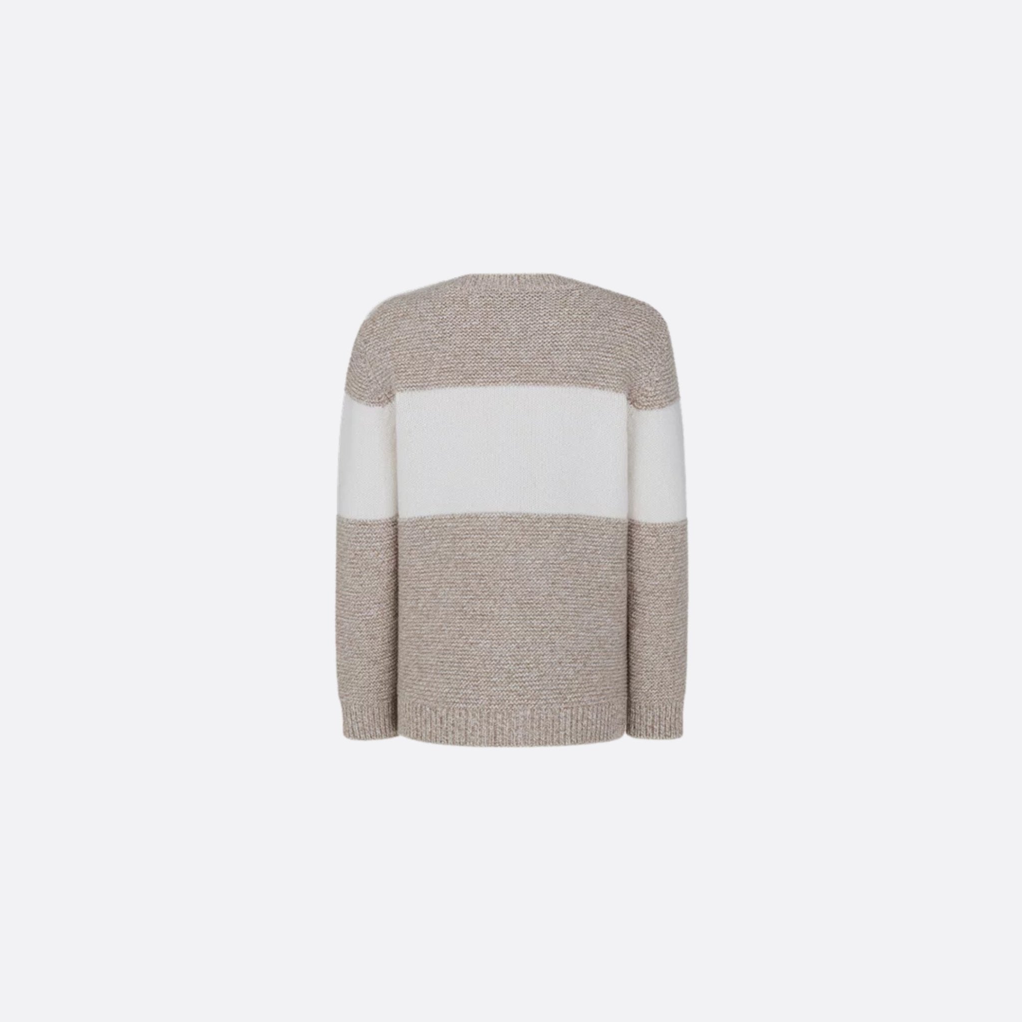 Dior Sweater Heathered Beige and Ivory Wool Tricot Knit and Cashmere, BackView