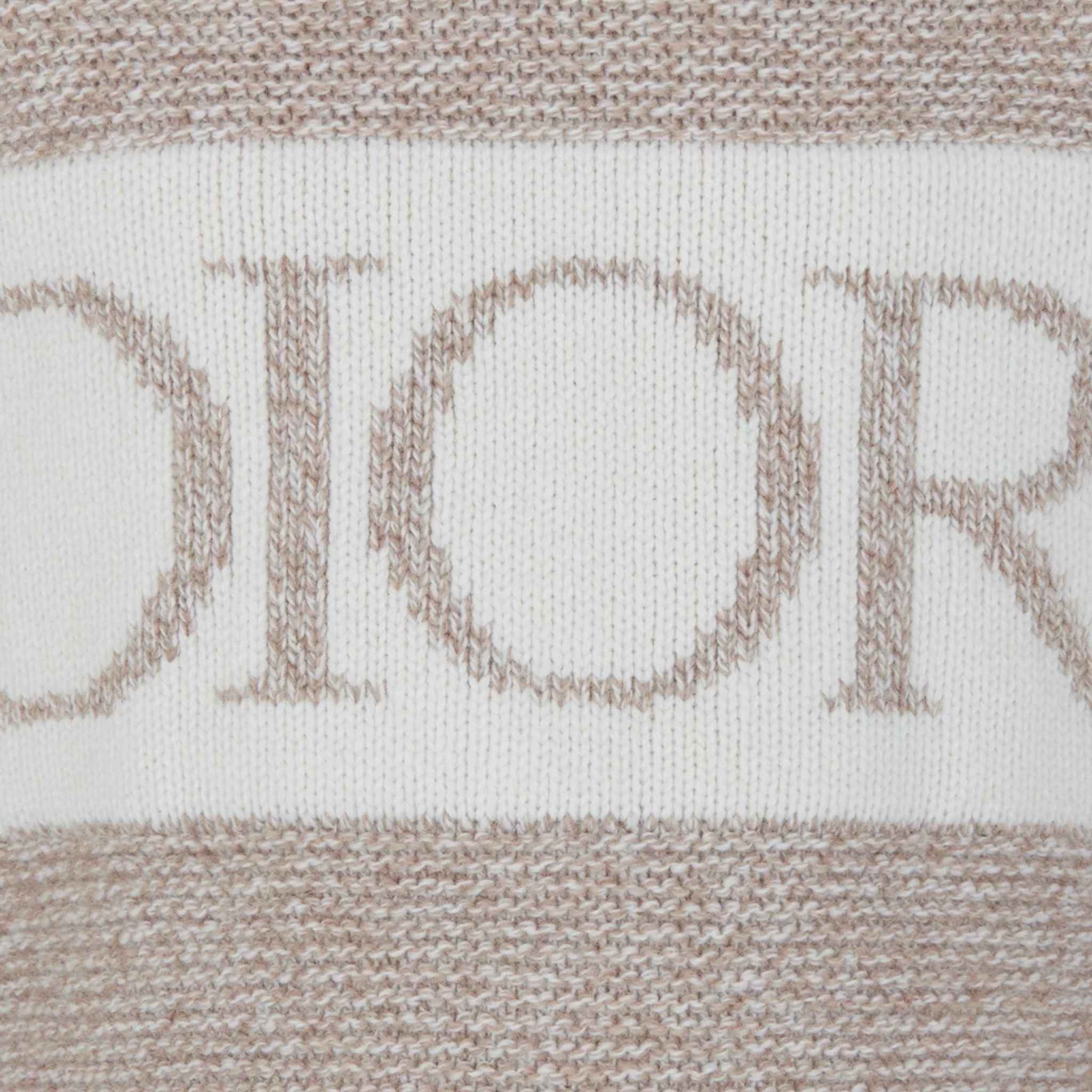 Dior Sweater Heathered Beige and Ivory Wool Tricot Knit and Cashmere, CloseView