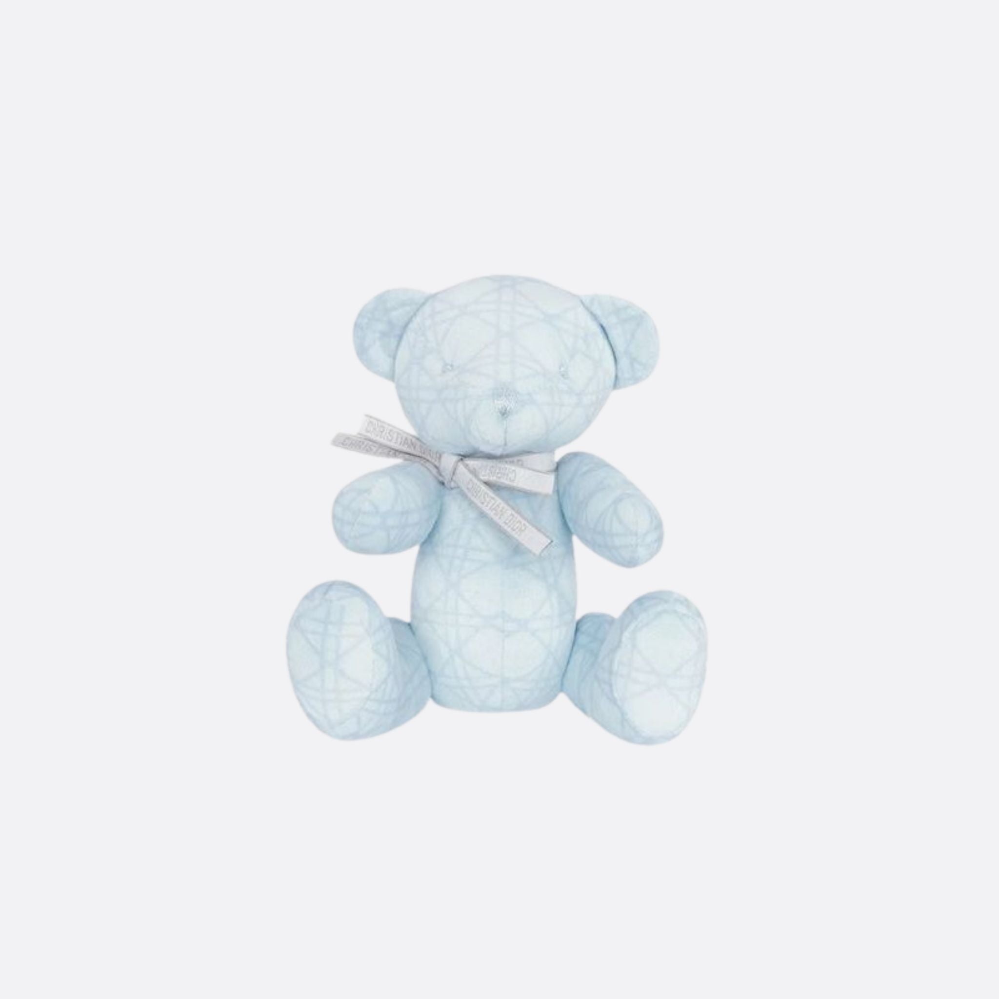 Dior Teddy Bear Light Blue Cannage Velvet, LightBlue, FrontViews