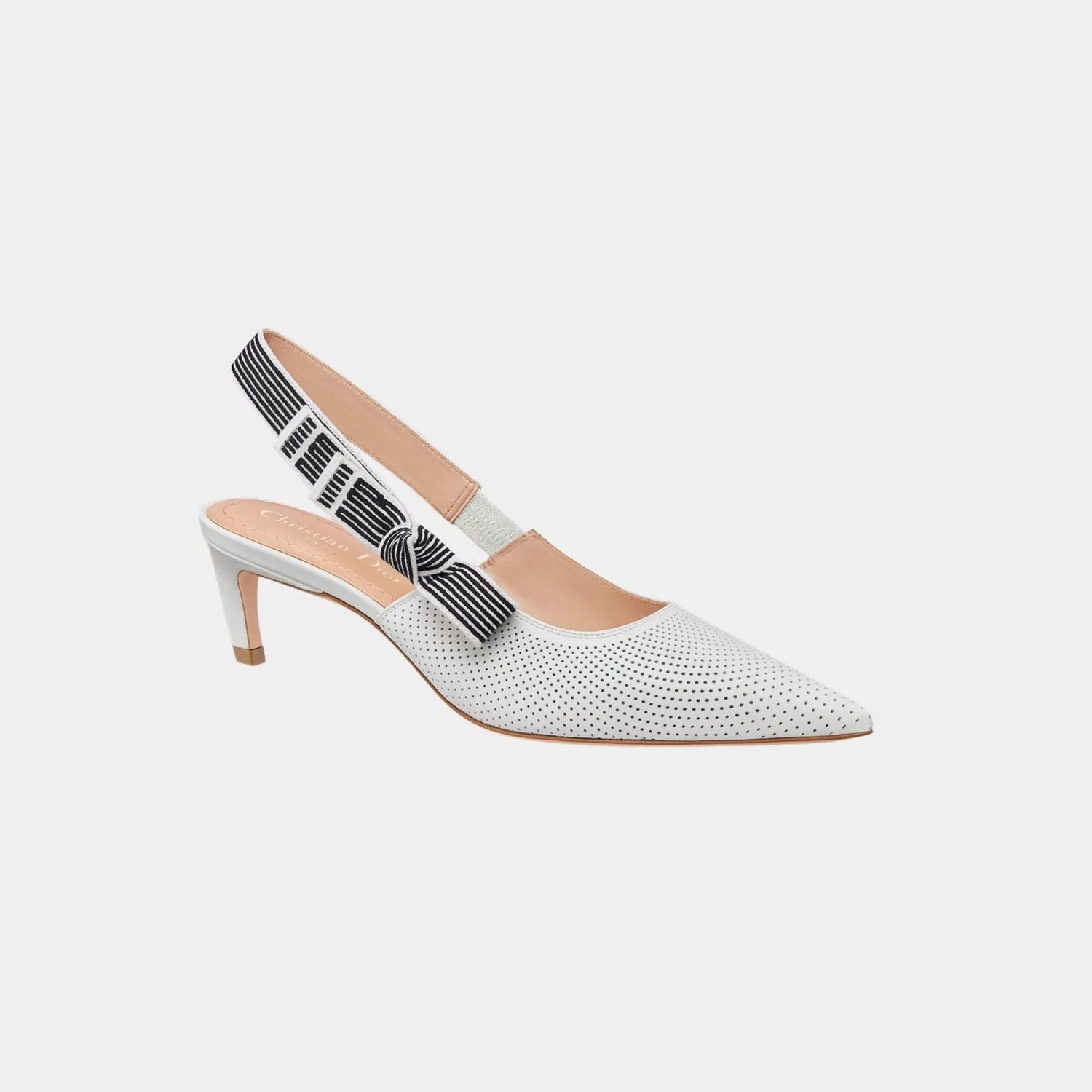 Dior Toujours Slingback Pump in Lambskin, White, Front