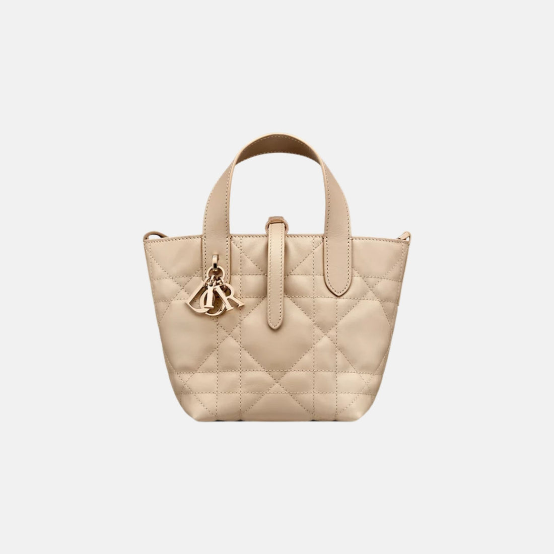 Dior Toujours Vertical Nano Tote Bag, Beige, Front