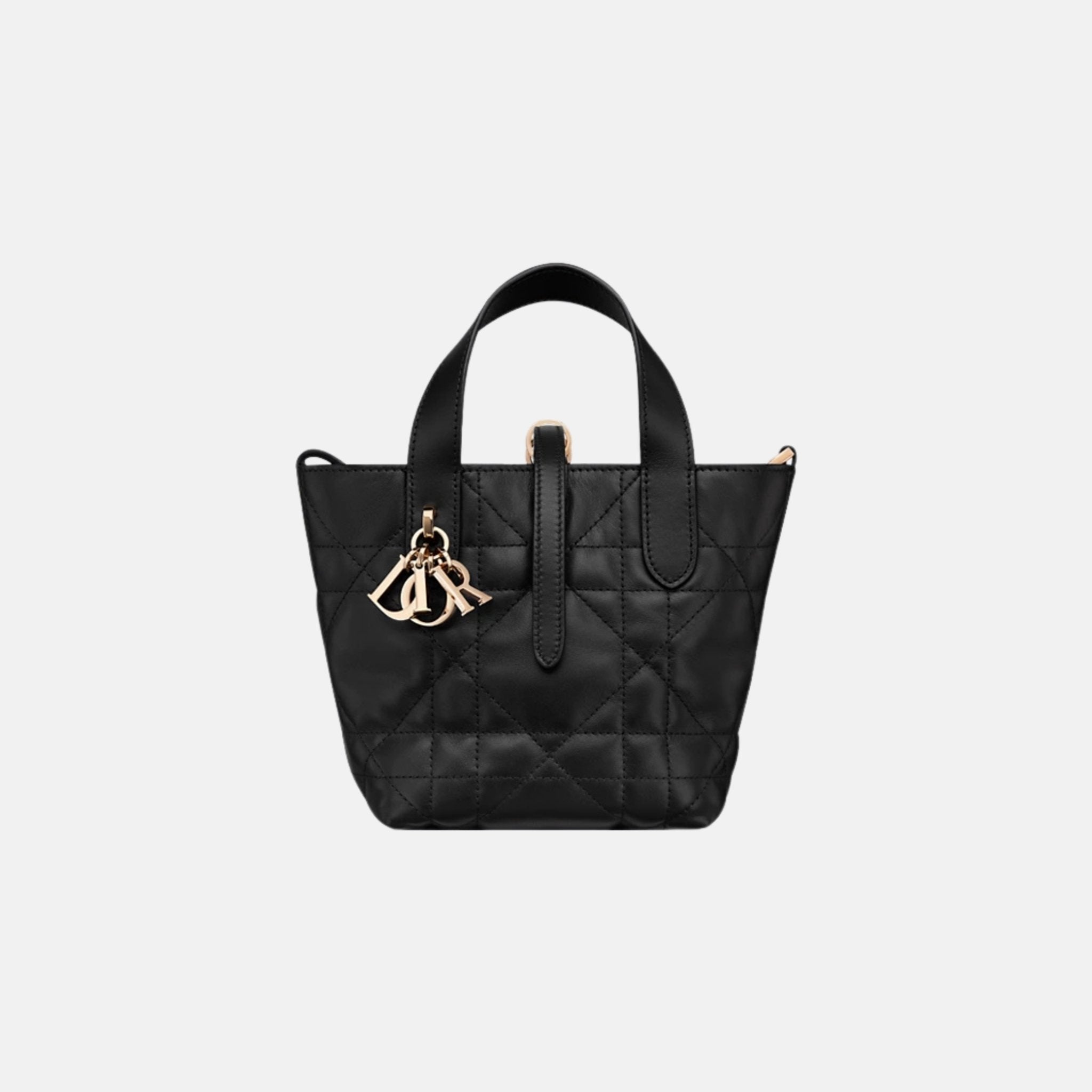 Dior Toujours Vertical Nano Tote Bag, Black, Front