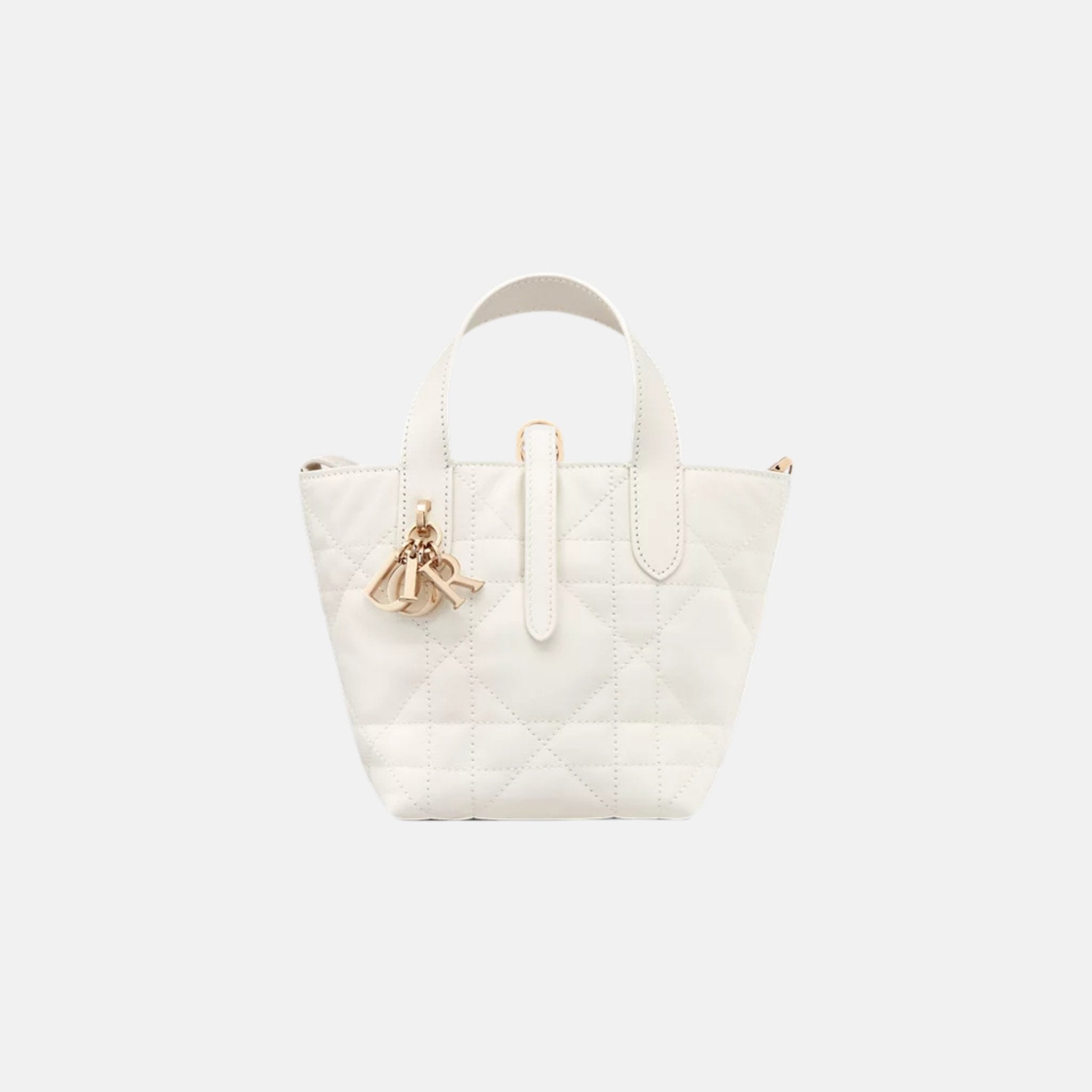 Dior Toujours Vertical Nano Tote Bag, Latte, Front
