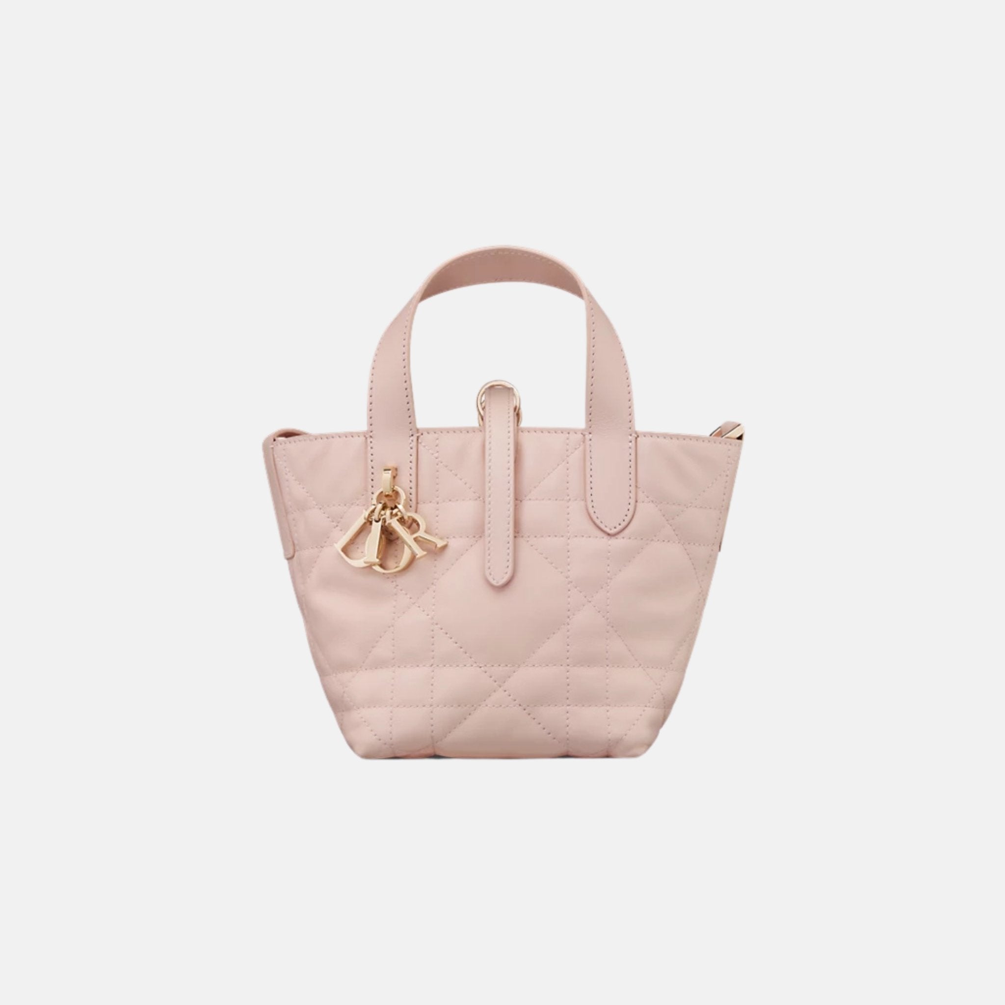 Dior Toujours Vertical Nano Tote Bag, Pink, Front