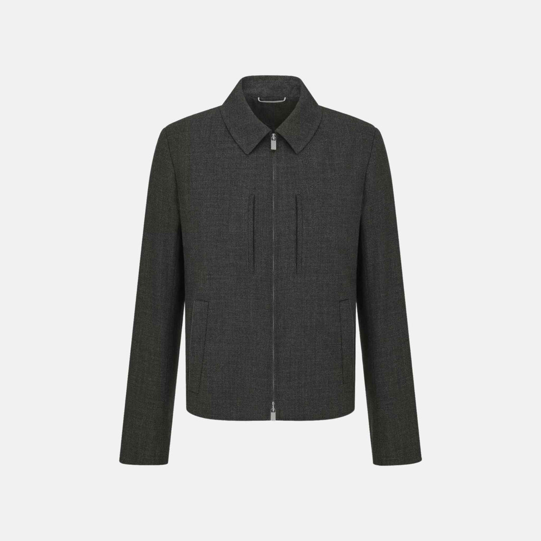 Dior Zipped Jacket In Virgin Wool Basketweave, Front