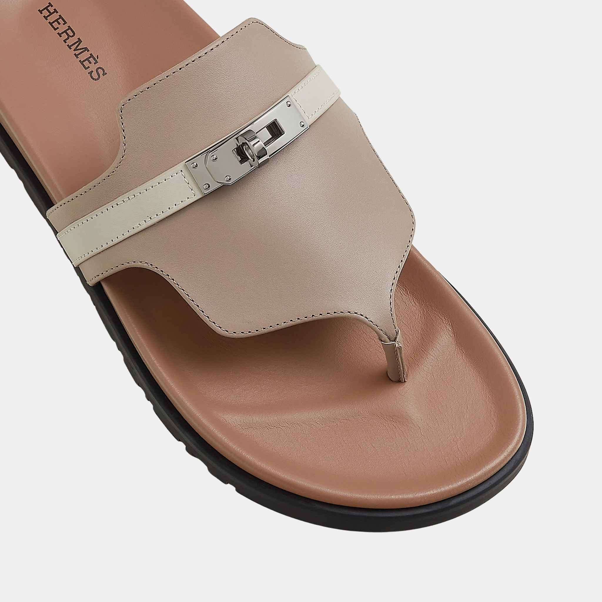 Hermes Empire Sandal in Two Tone Calfskin, Top