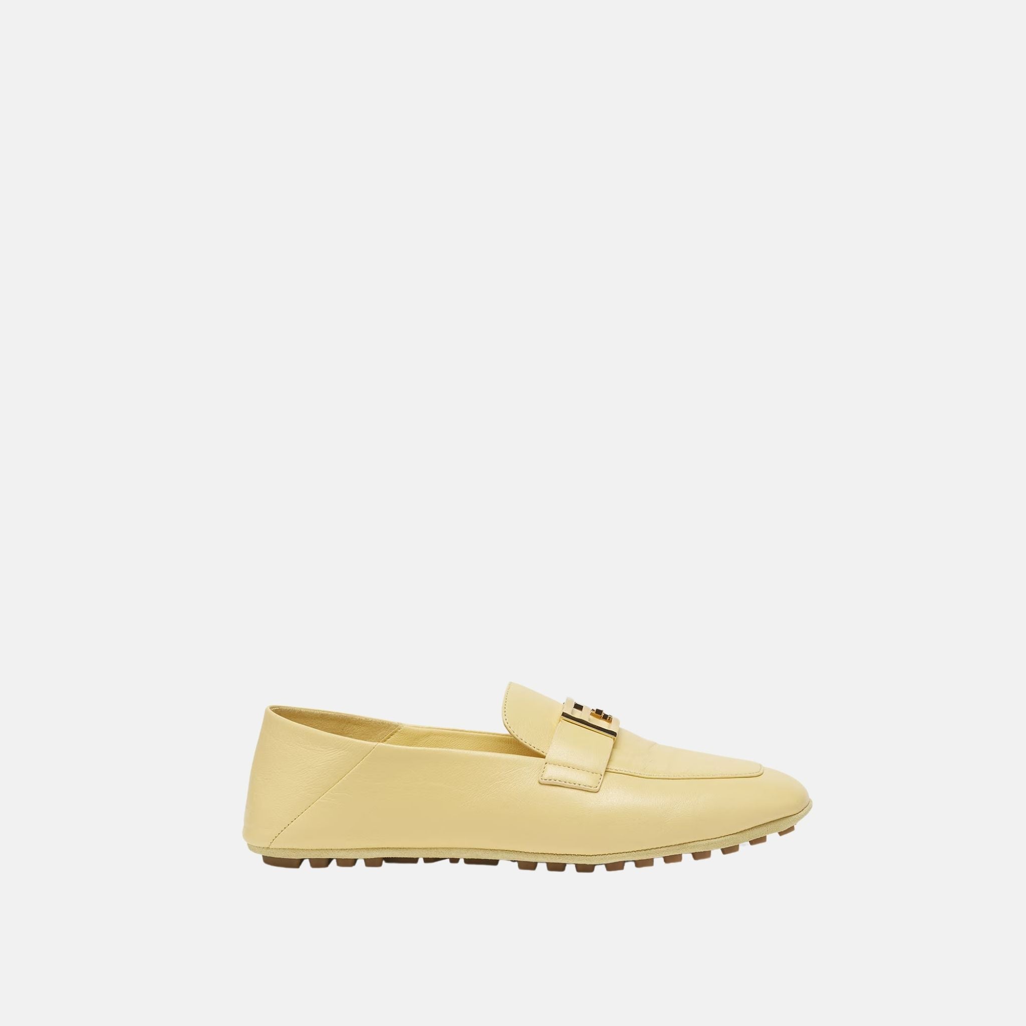 Fendi Baguette Loafers In Nappa Leather, Yellow, Side