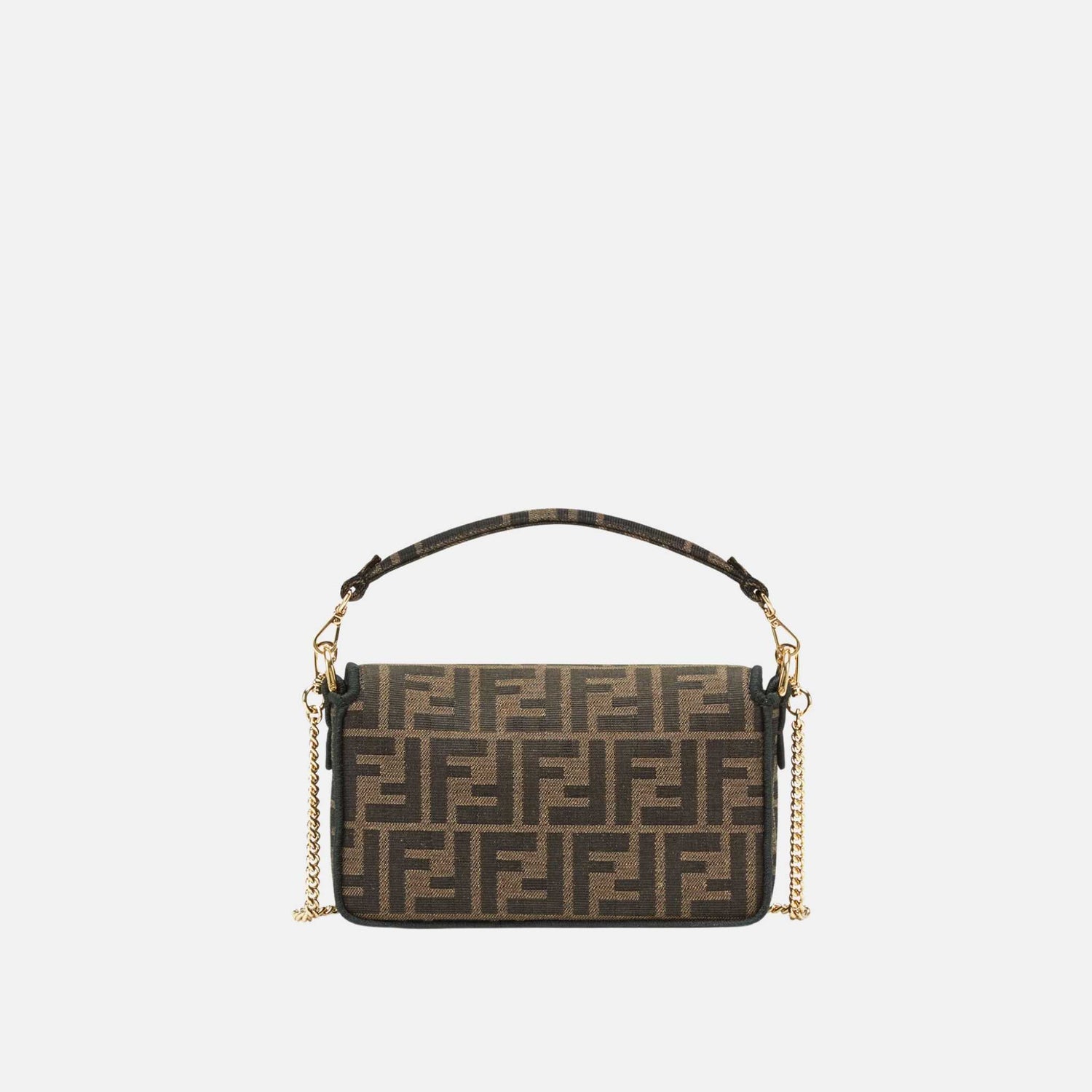 Fendi Baguette Mini Bag In Brown Fabric, Back