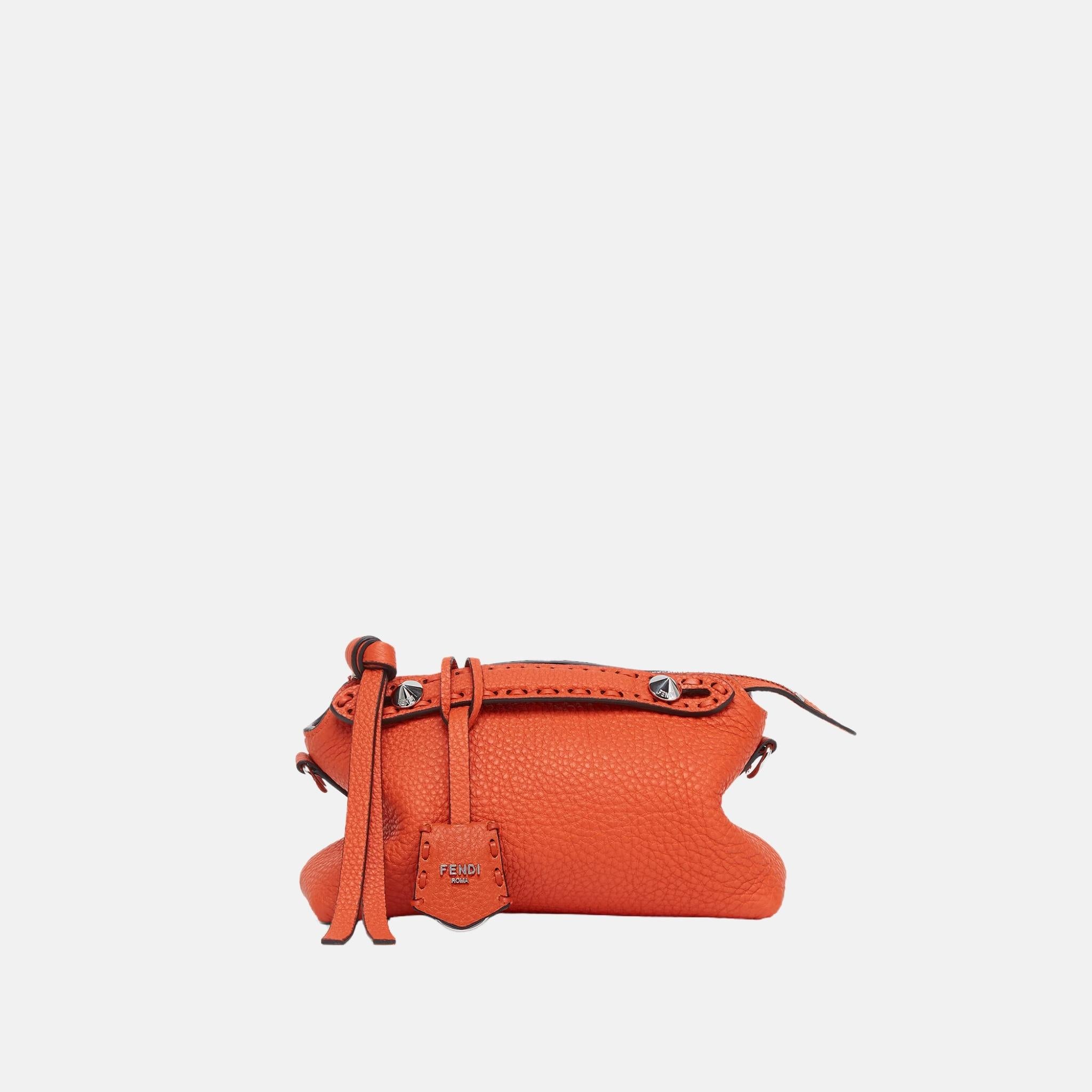 Fendi By The Way Selleria Mini Bag, Orange, Front