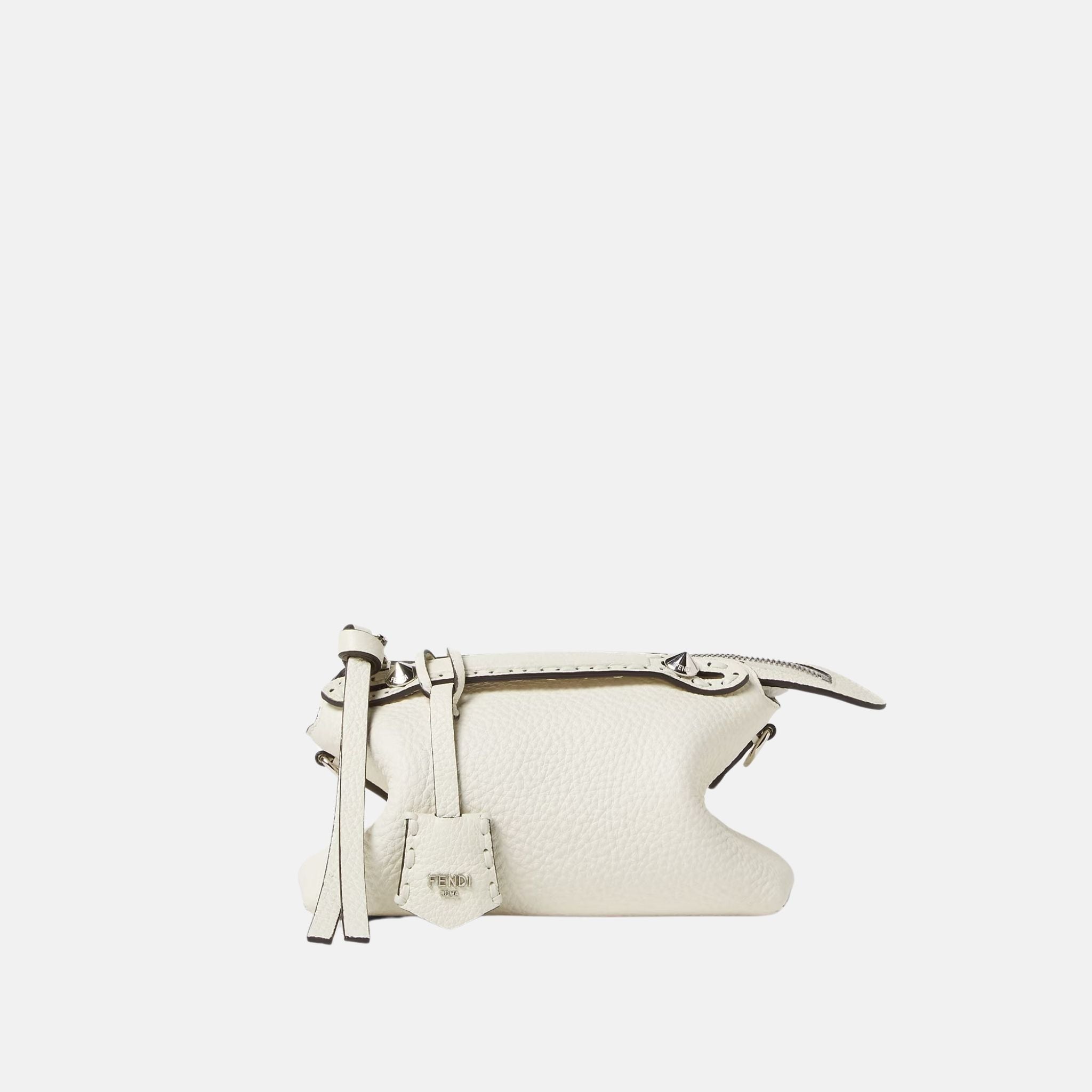 Fendi By The Way Selleria Mini Bag, White, Front