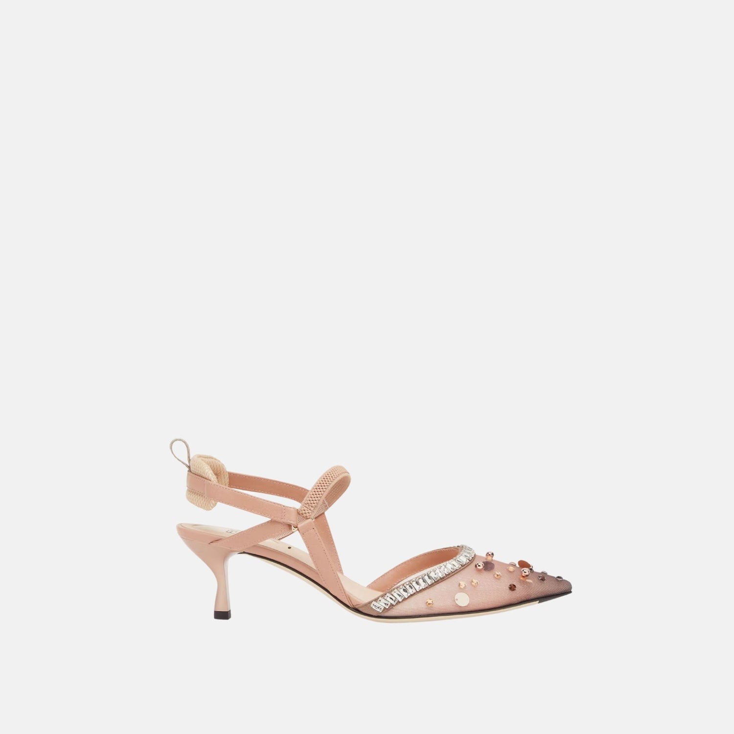 Fendi Colibrì Crystals Medium Heeled Slingbacks, Side