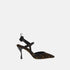 Fendi Colibri Lite High Heeled Slingbacks In Black Chenille, Side