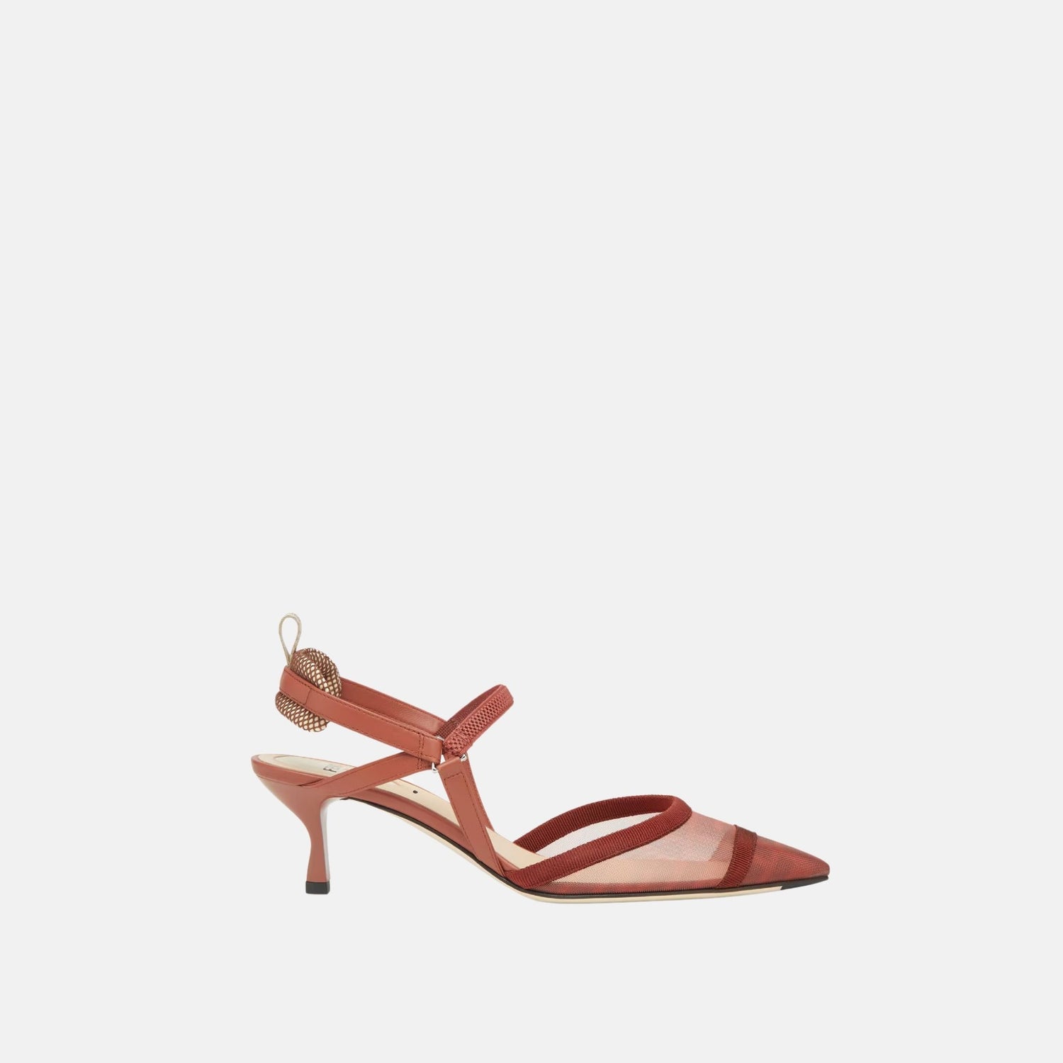 Fendi Colibri Lite Medium Heeled Slingbacks, Brown, Side