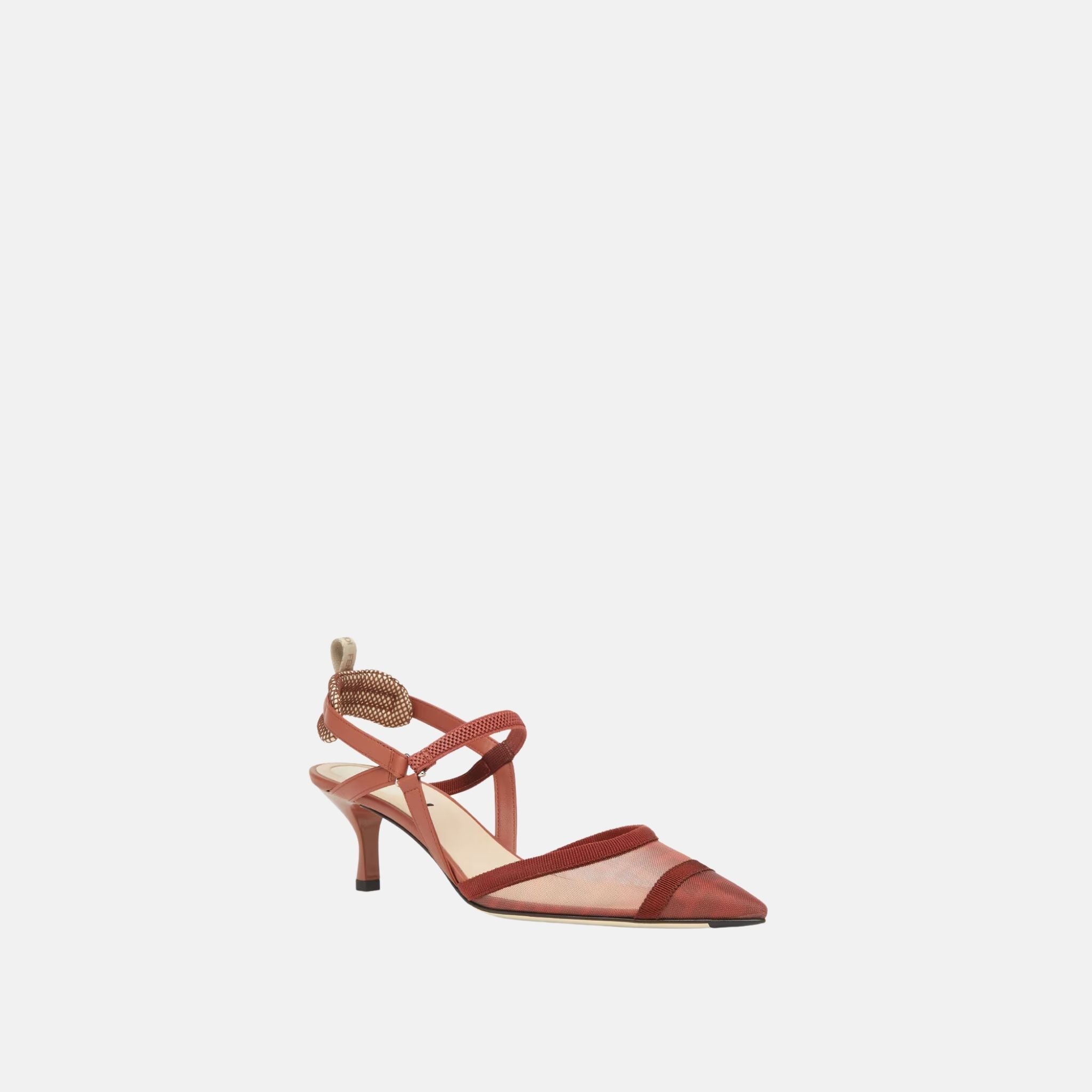 Fendi Colibri Lite Medium Heeled Slingbacks, Brown, Front