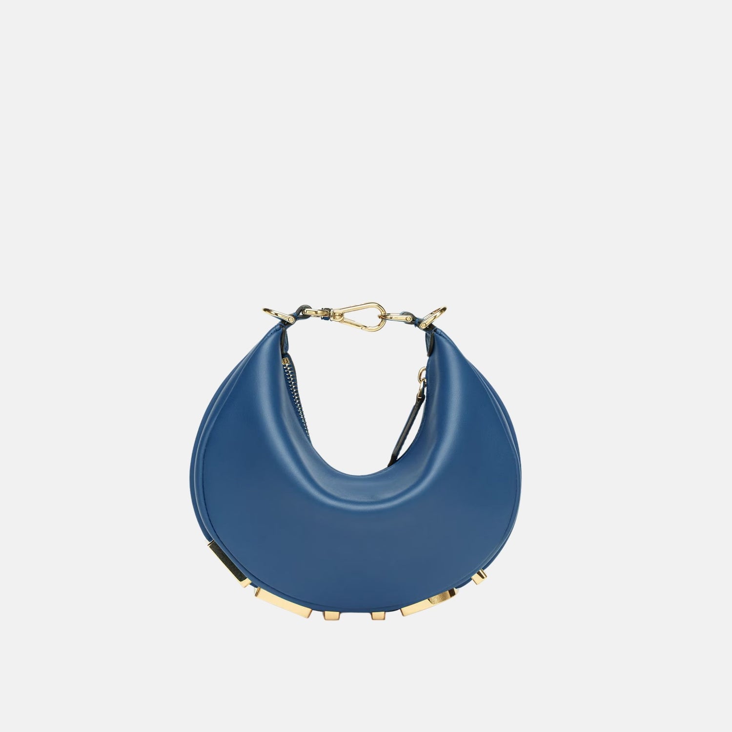 Fendi Fendigraphy Mini Bag In Leather, Blue, Front