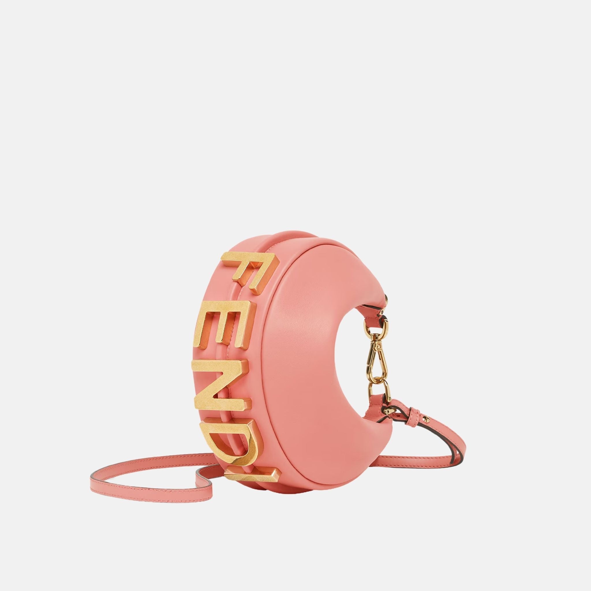 Fendi Fendigraphy Mini Bag In Leather, Pink, Side