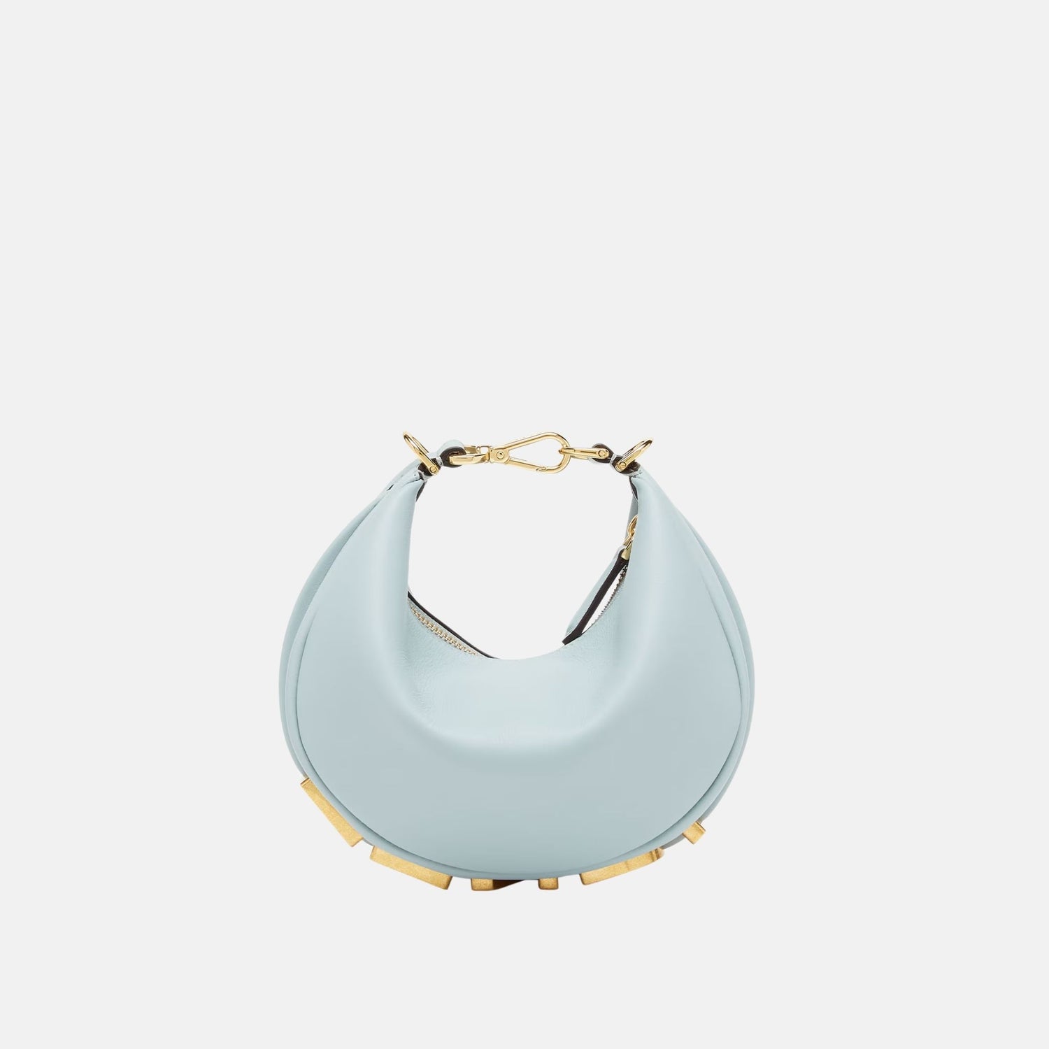 Fendi Fendigraphy Mini Bag In Leather, Sky Blue, Front