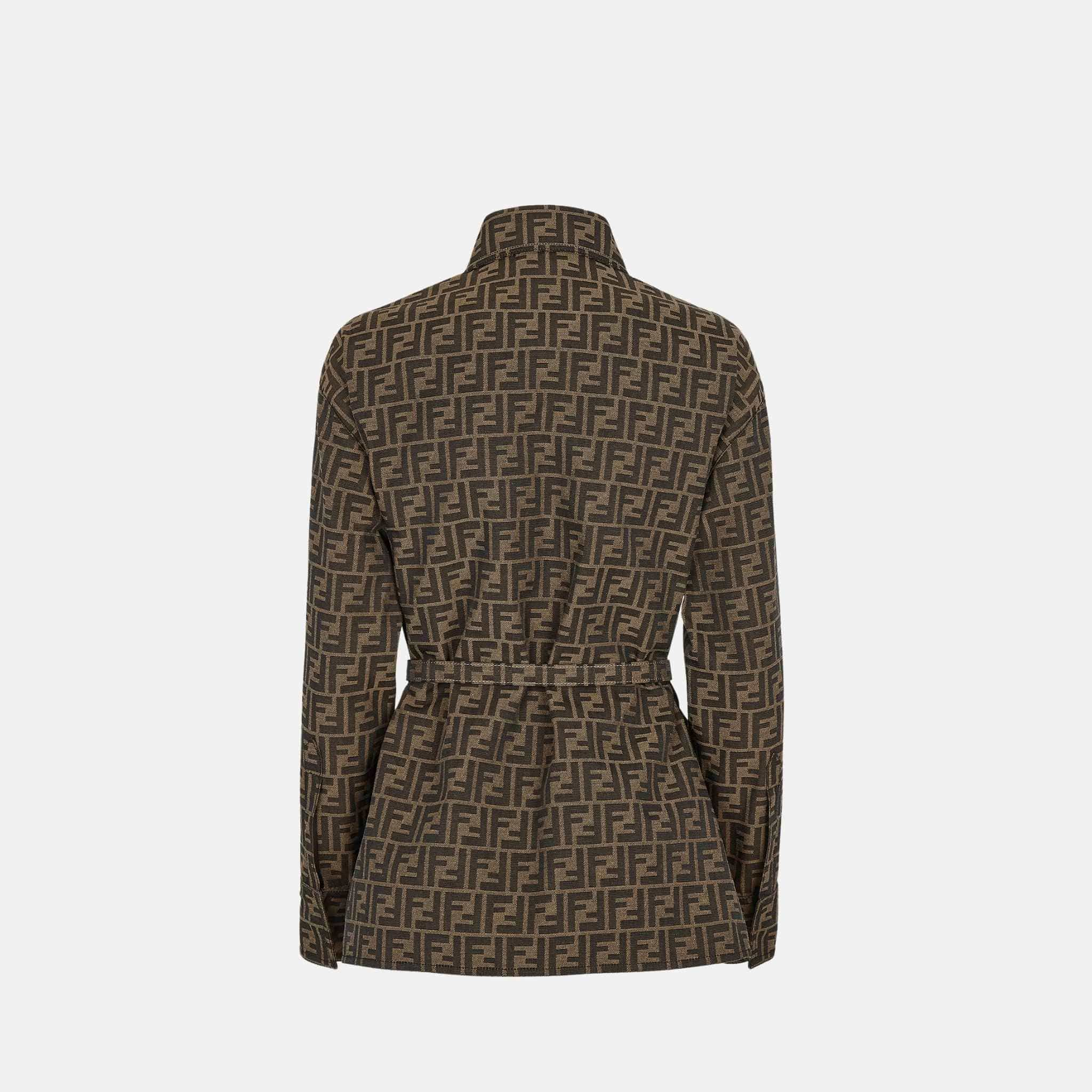 Fendi Jacket In Brown Canvas Go To, Back