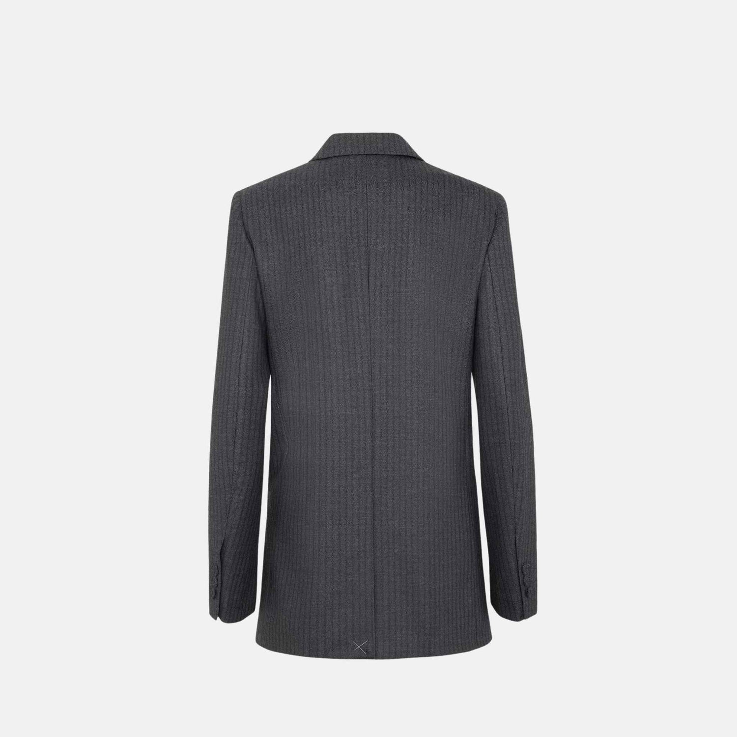 Fendi Jacket In Grey Pinstriped Wool Blazer, Back