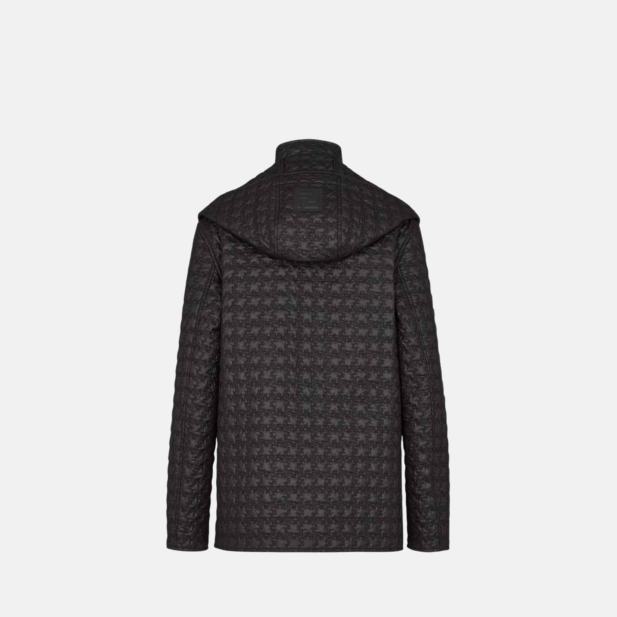 Fendi Jacket In Nylon Quilted, Black, Back