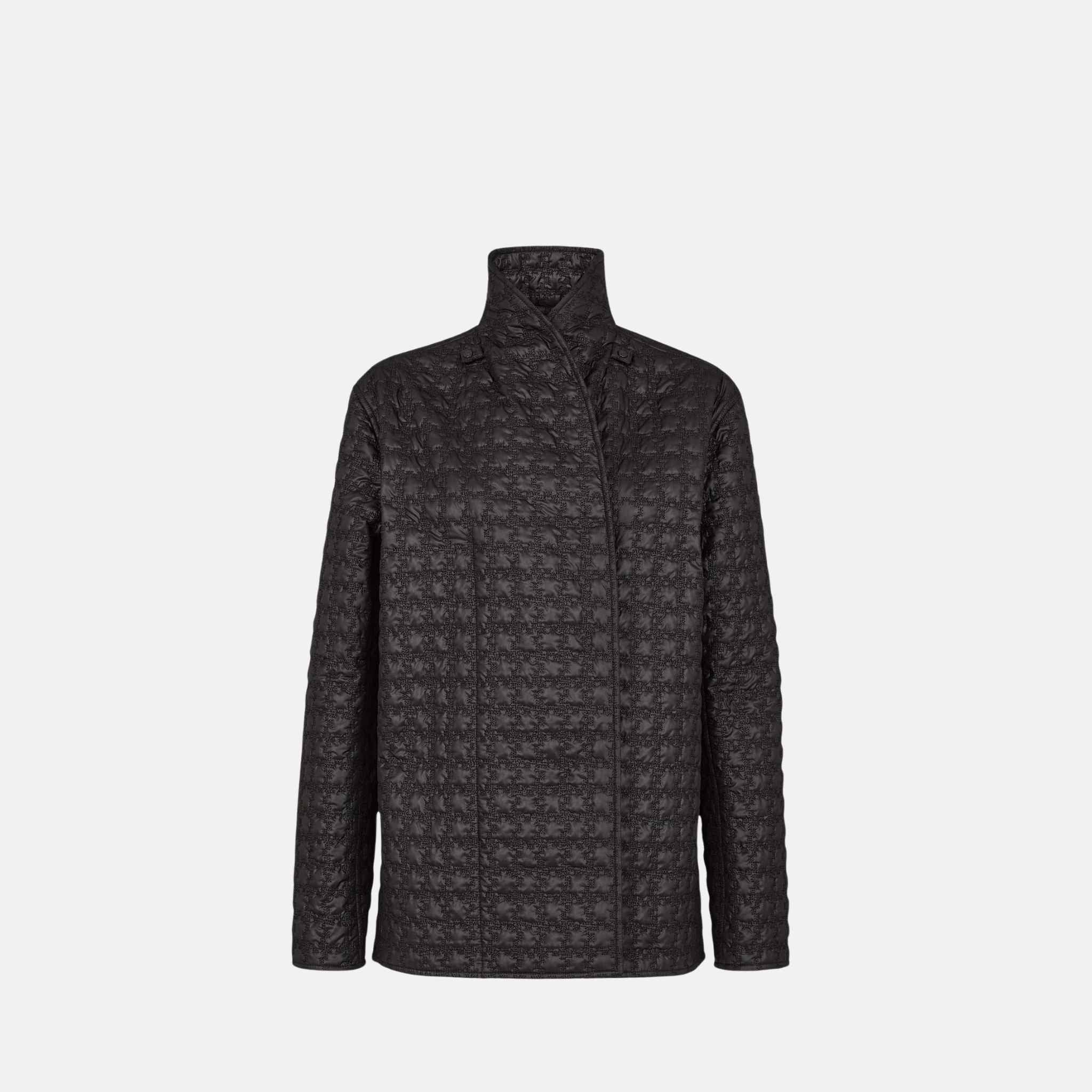 Fendi Jacket In Nylon Quilted, Black, Front