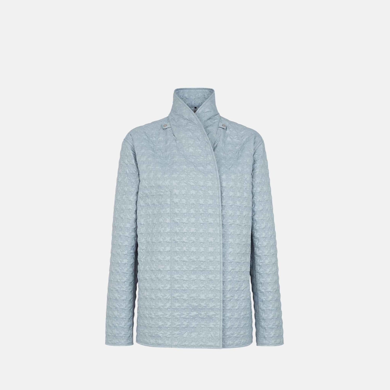 Fendi Jacket In Nylon Quilted, Blue, Front