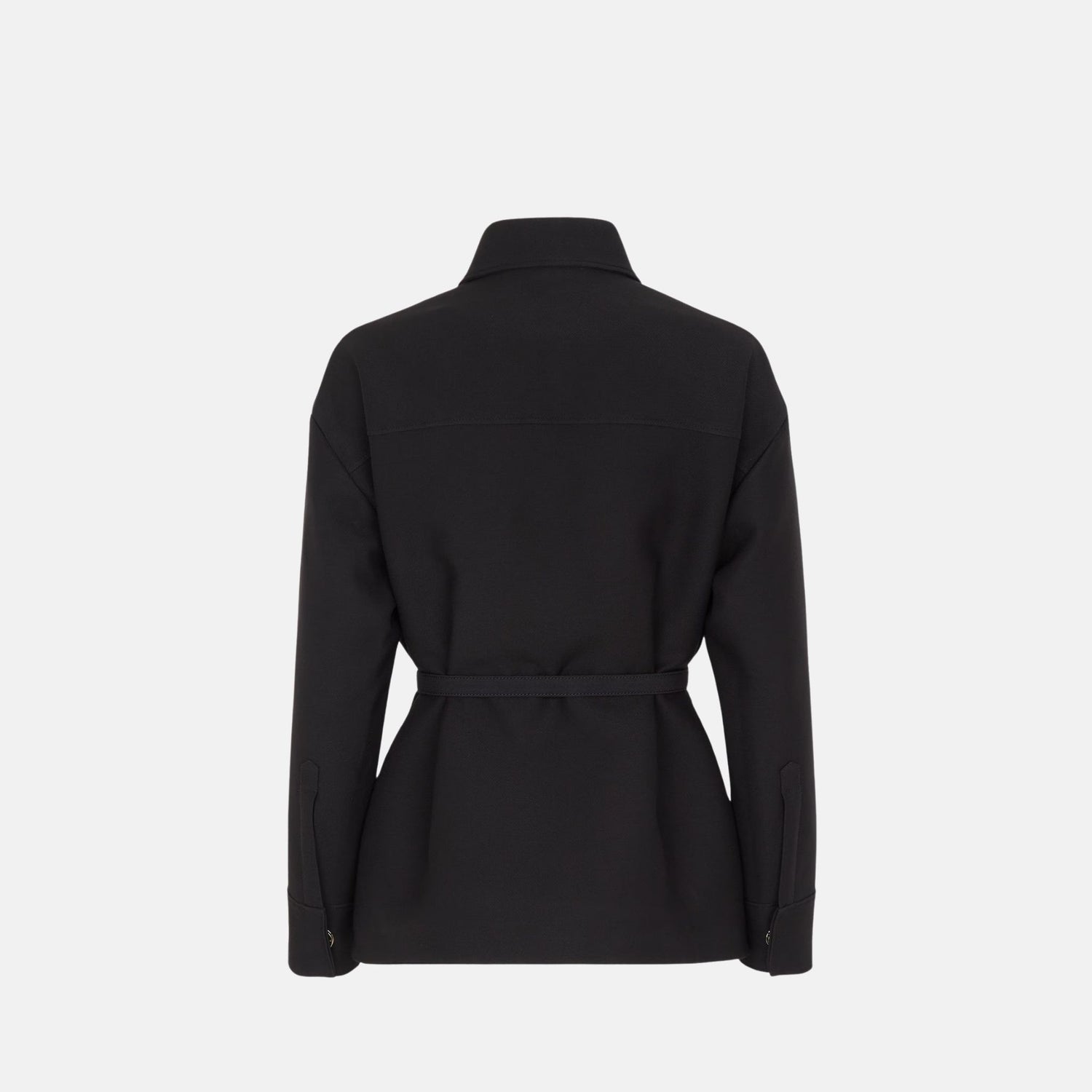 Fendi Jacket In Wool And Silk Go To, Black, Back