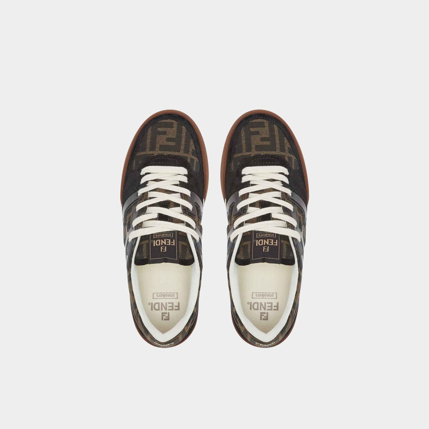 Fendi Match Canvas Low-Tops Suede, Black, Top