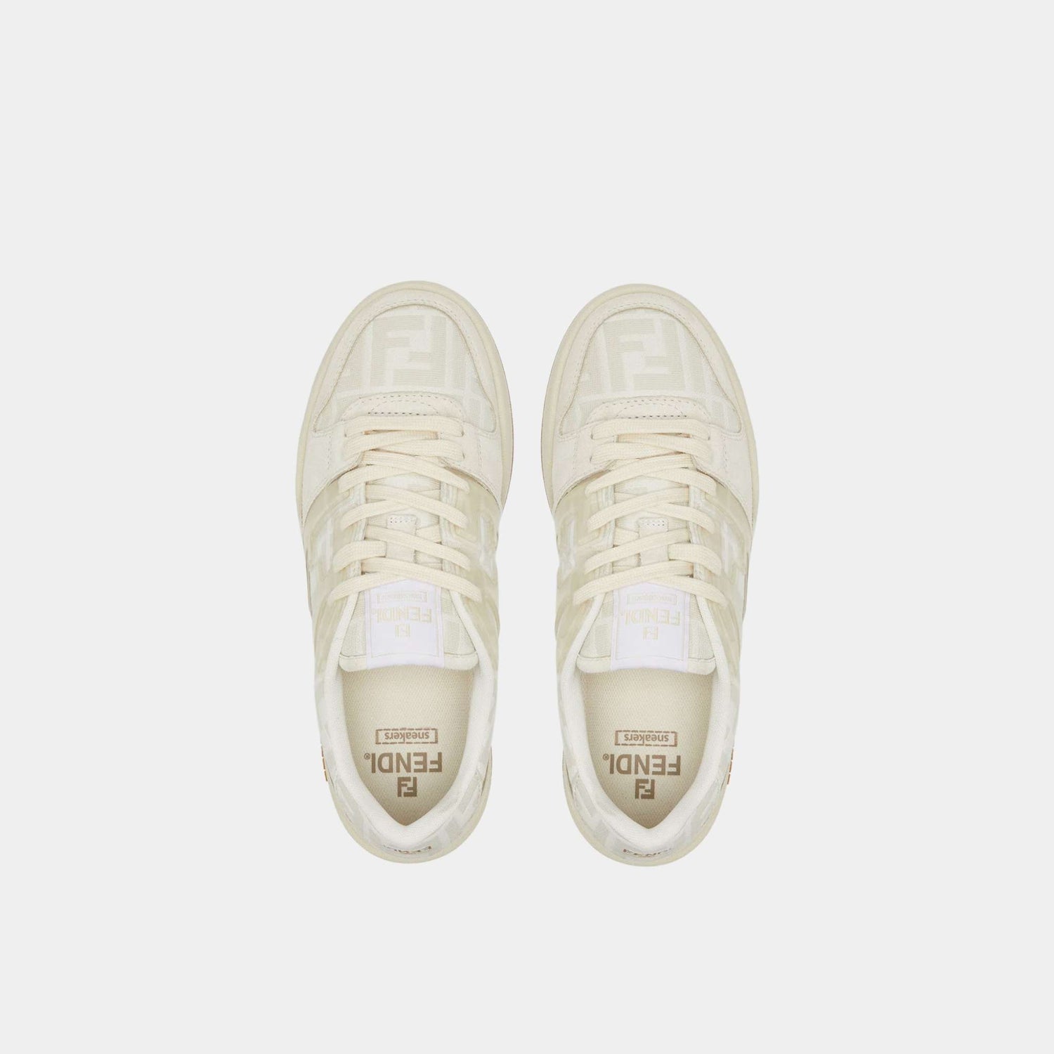 Fendi Match Canvas Low-Tops Suede, White, Top