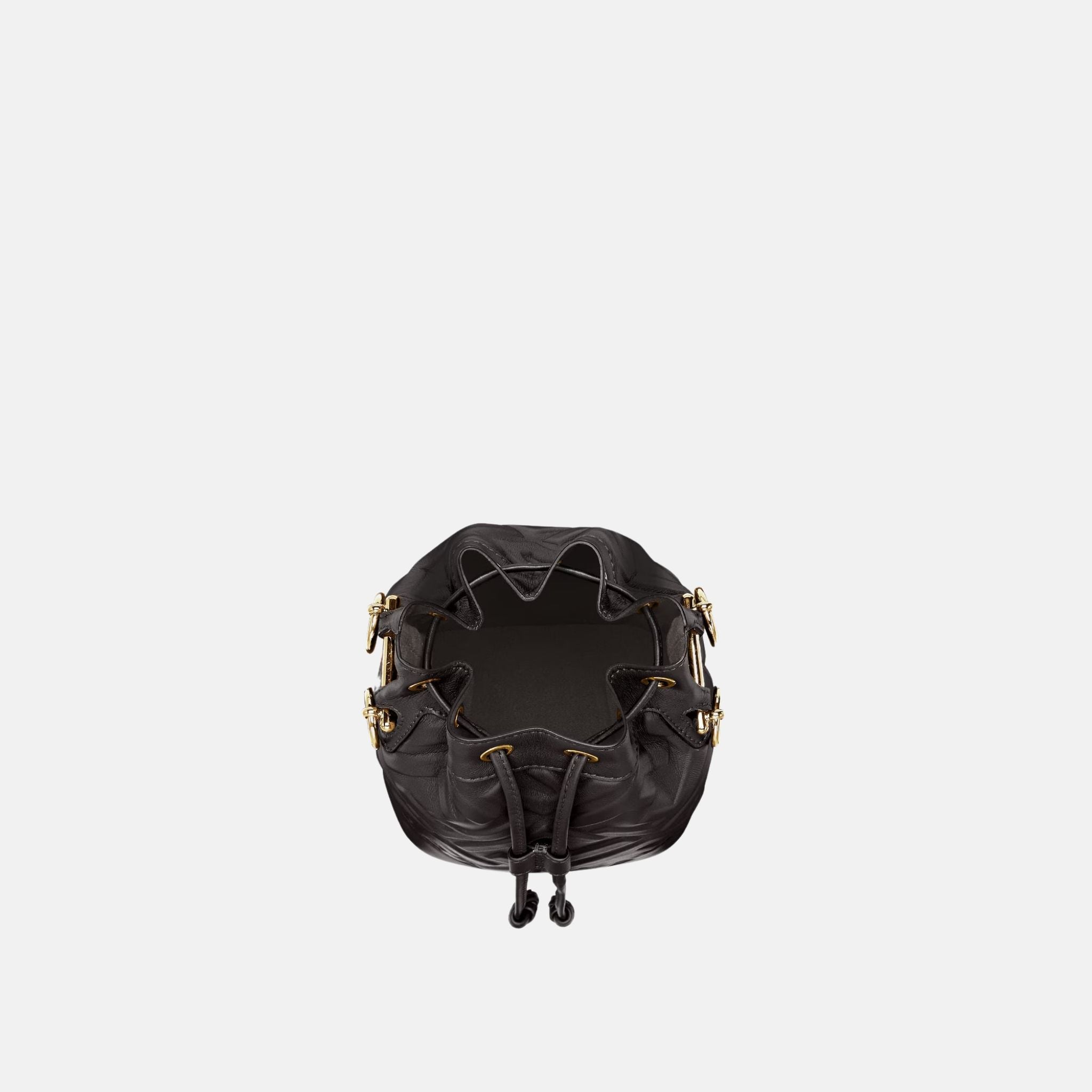 Fendi Mon Tresor Leather Mini Bag, Black, Inside