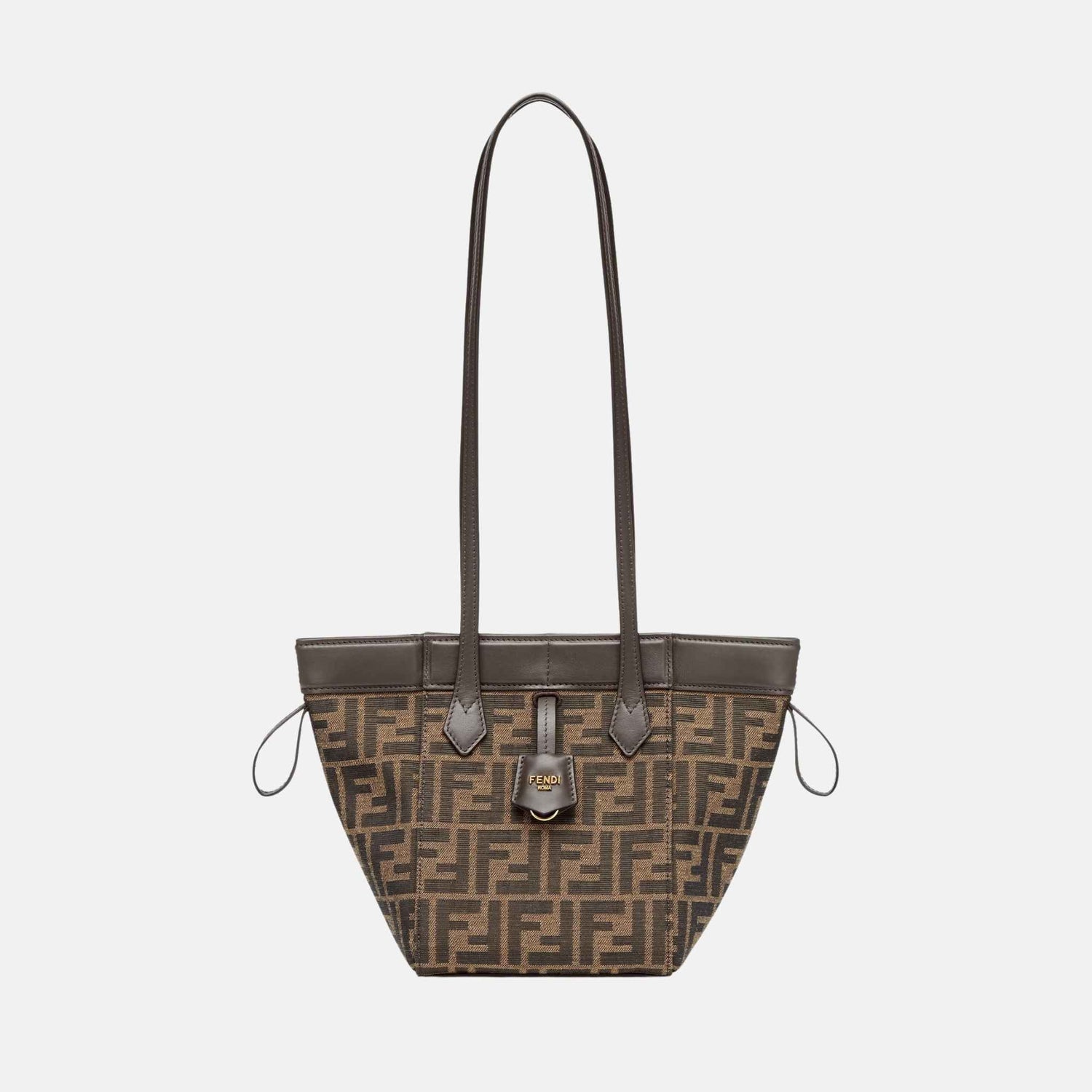 Fendi Origami Mini Bag In Fabric, Brown, Side