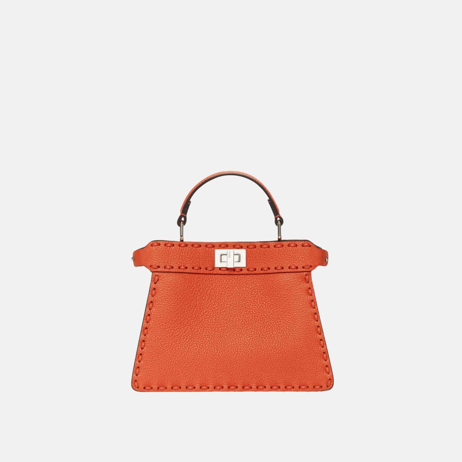 Fendi Peekaboo ISeeU Petite Selleria Bag, Orange, Front