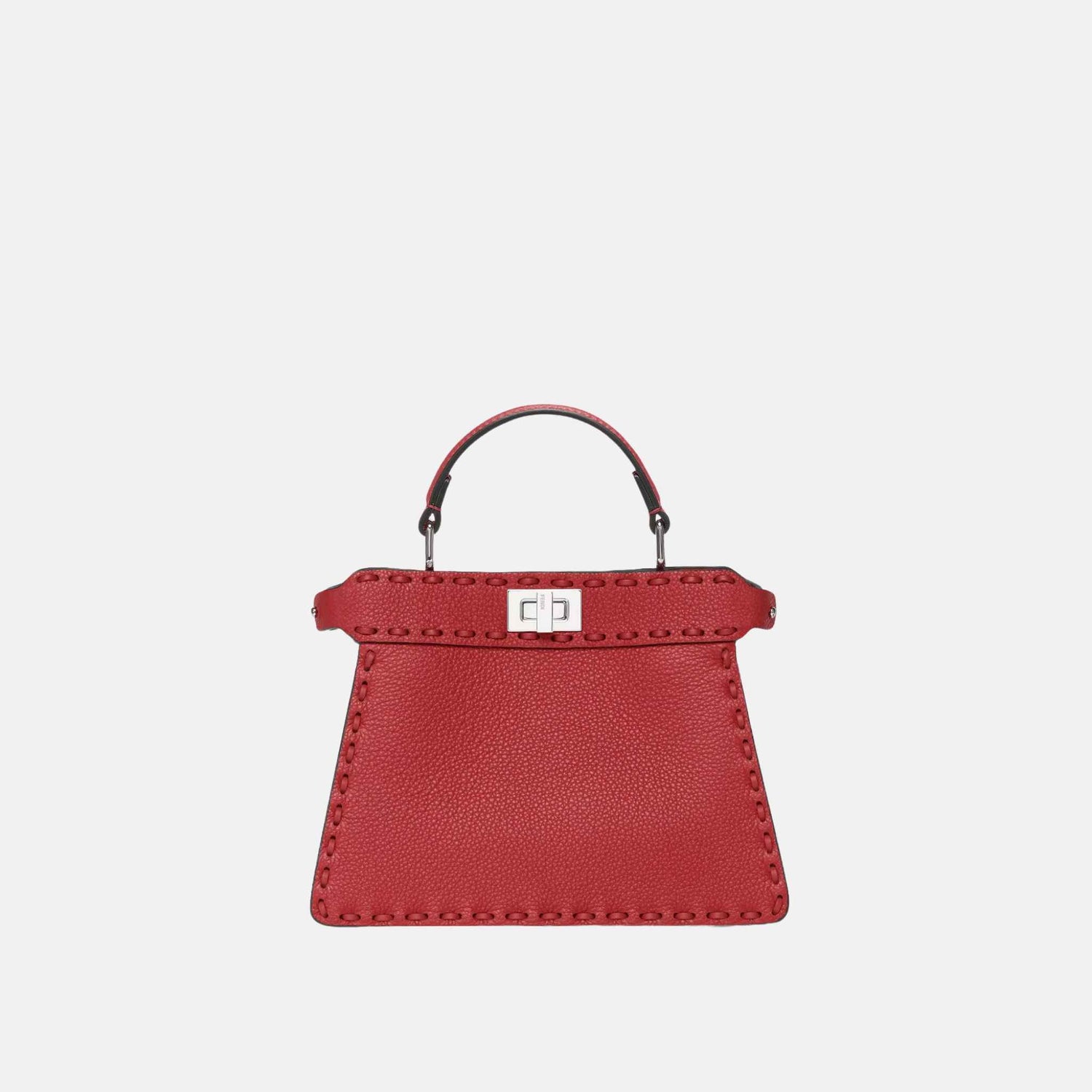 Fendi Peekaboo ISeeU Petite Selleria Bag, Red, Front