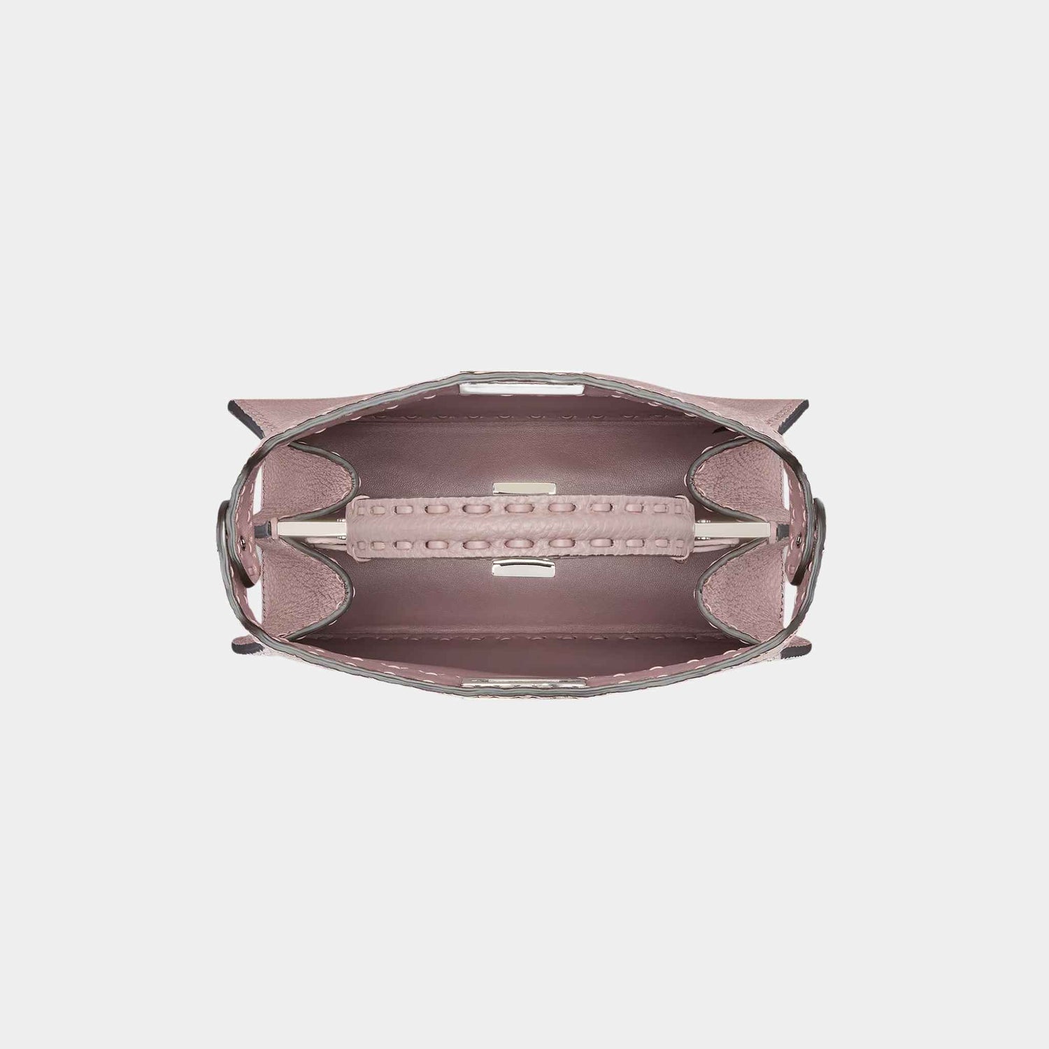 Fendi Peekaboo ISeeU Small Selleria Bag With 556 Hand-Sewn Stitches, Mauve Pink, Top