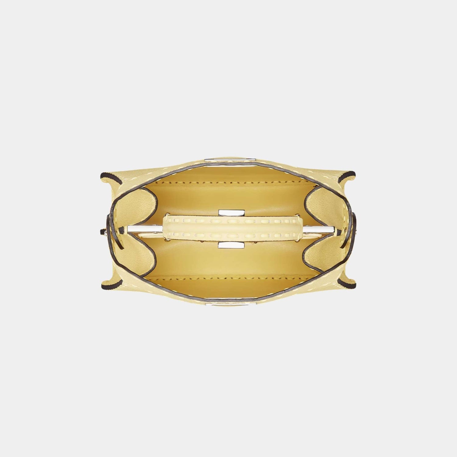 Fendi Peekaboo ISeeU Small Selleria Bag With 556 Hand-Sewn Stitches, Yellow, Top