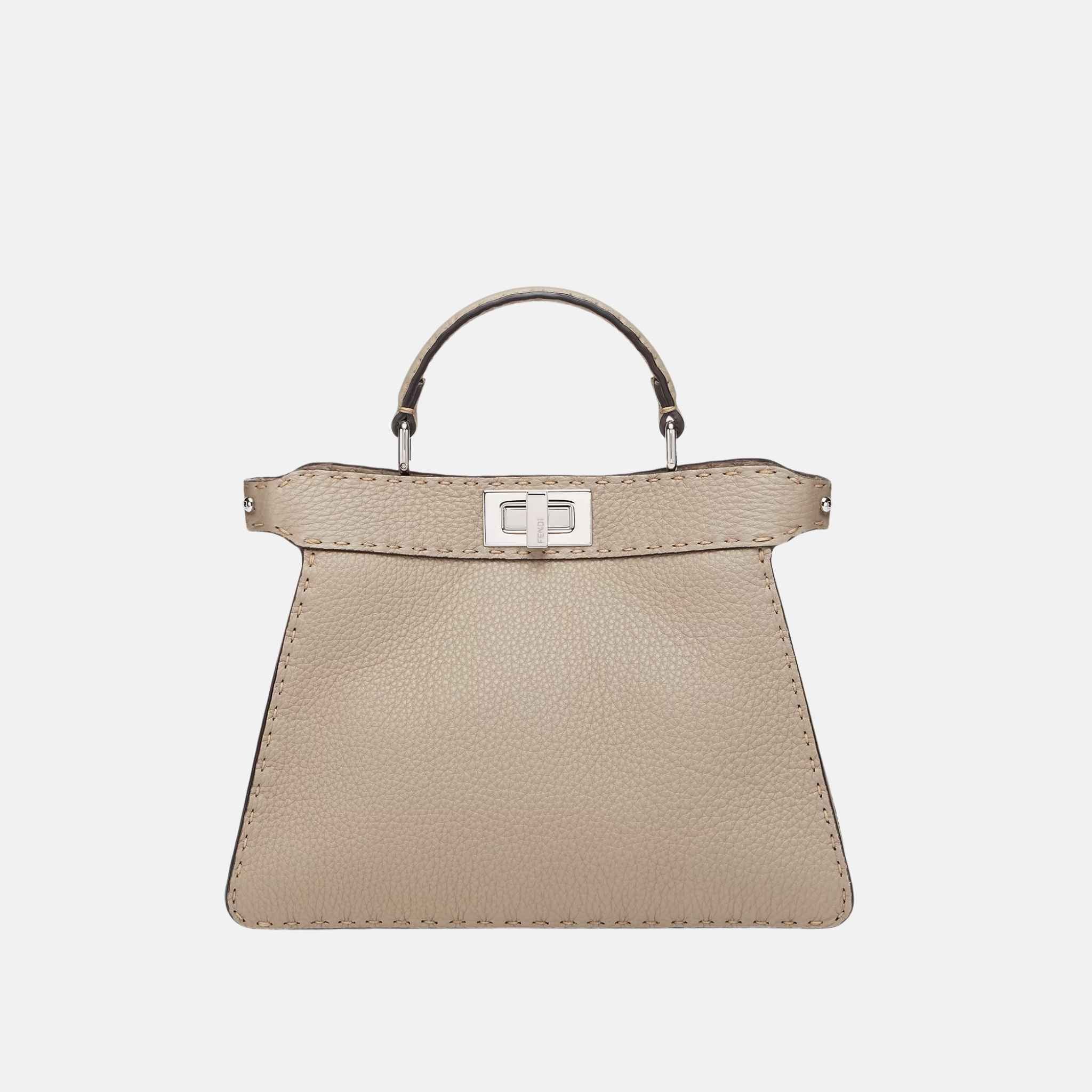 Fendi Peekaboo ISeeU Small Selleria Bag, Dove Grey, Front