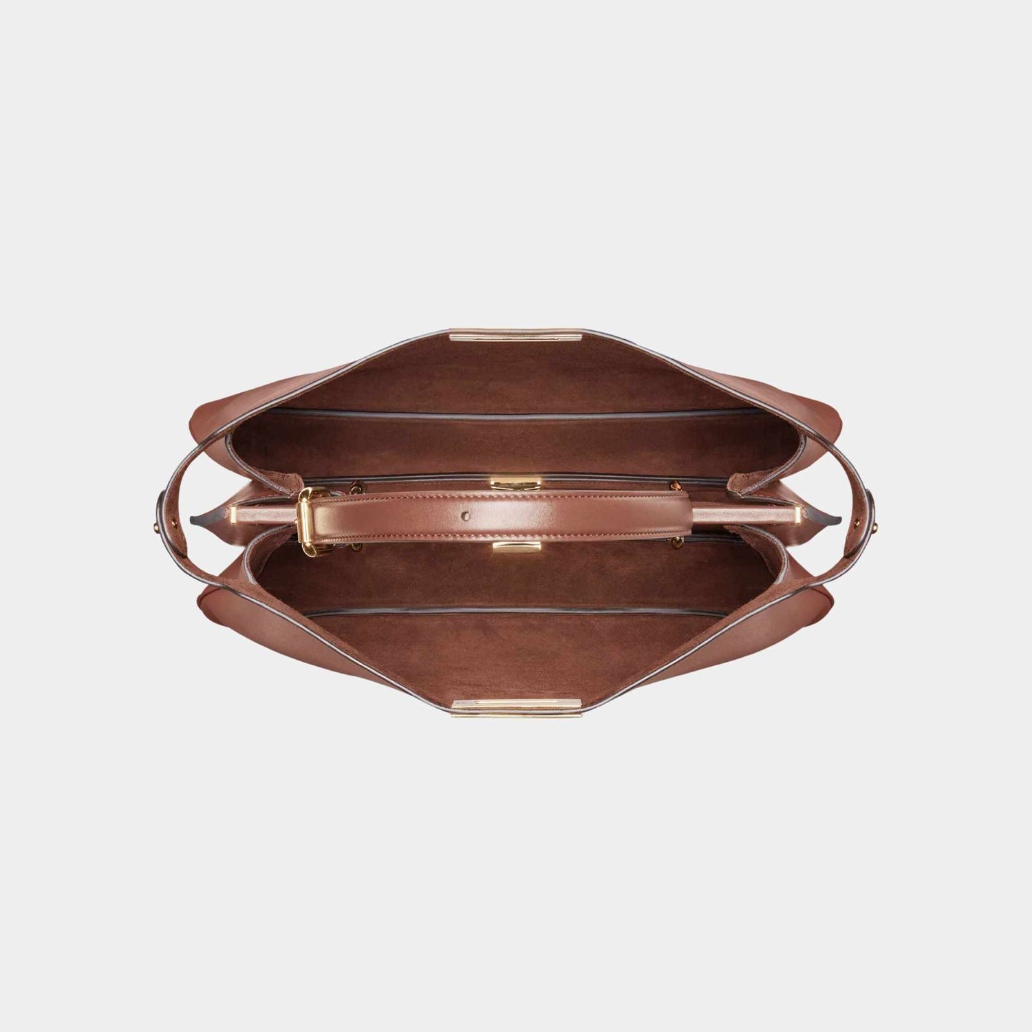 Fendi Peekaboo Soft Large Leather Bag, Brown, Top