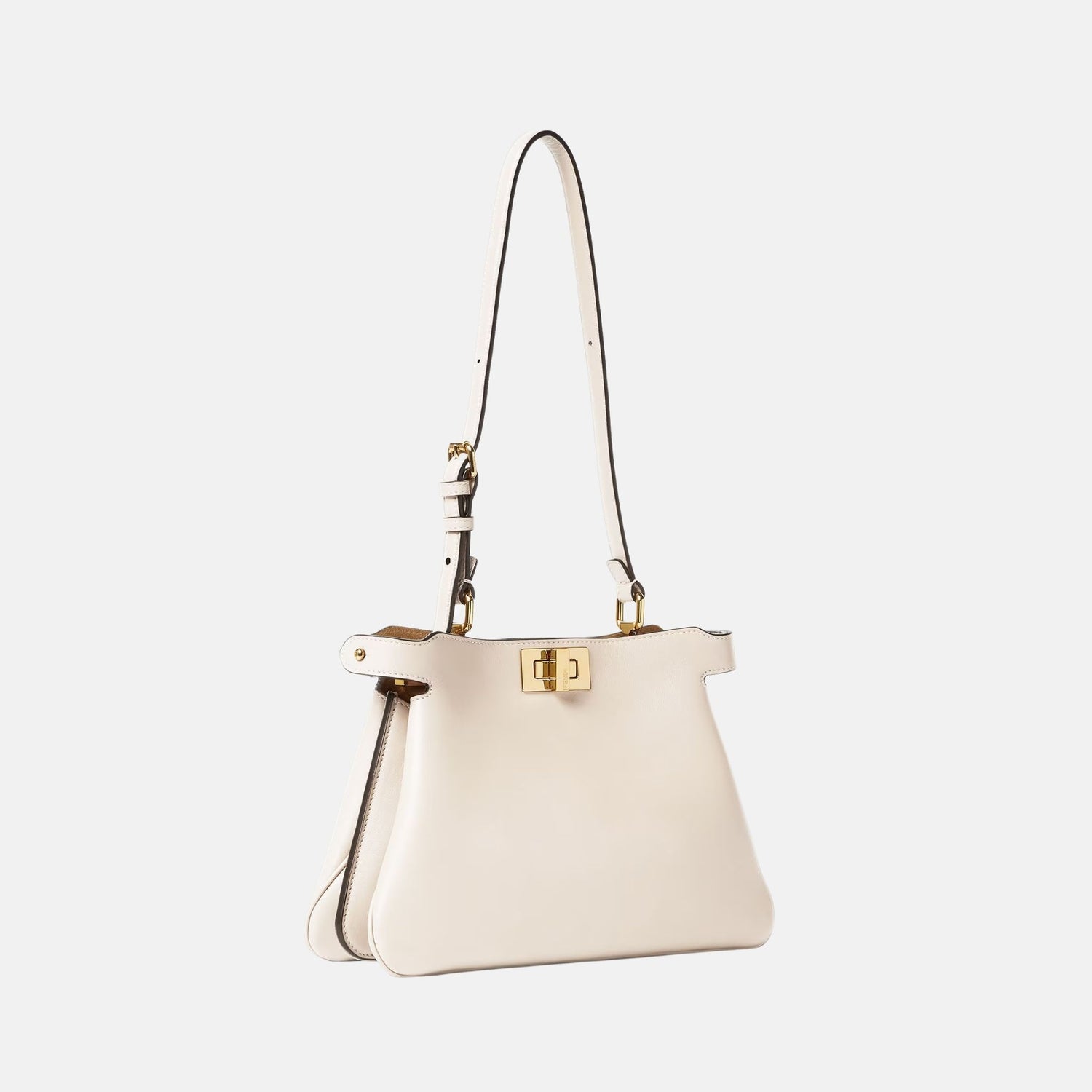 Fendi Peekaboo Soft Small Bag In Leather, Pink, Side