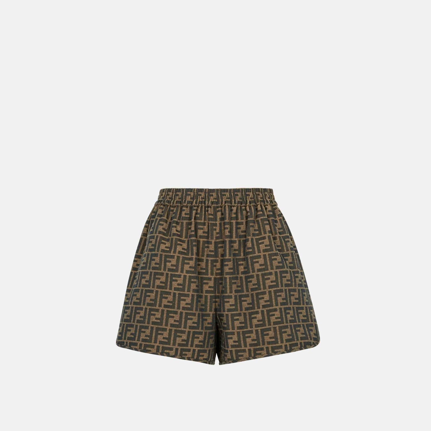 Fendi Shorts In Brown Canvas, Back