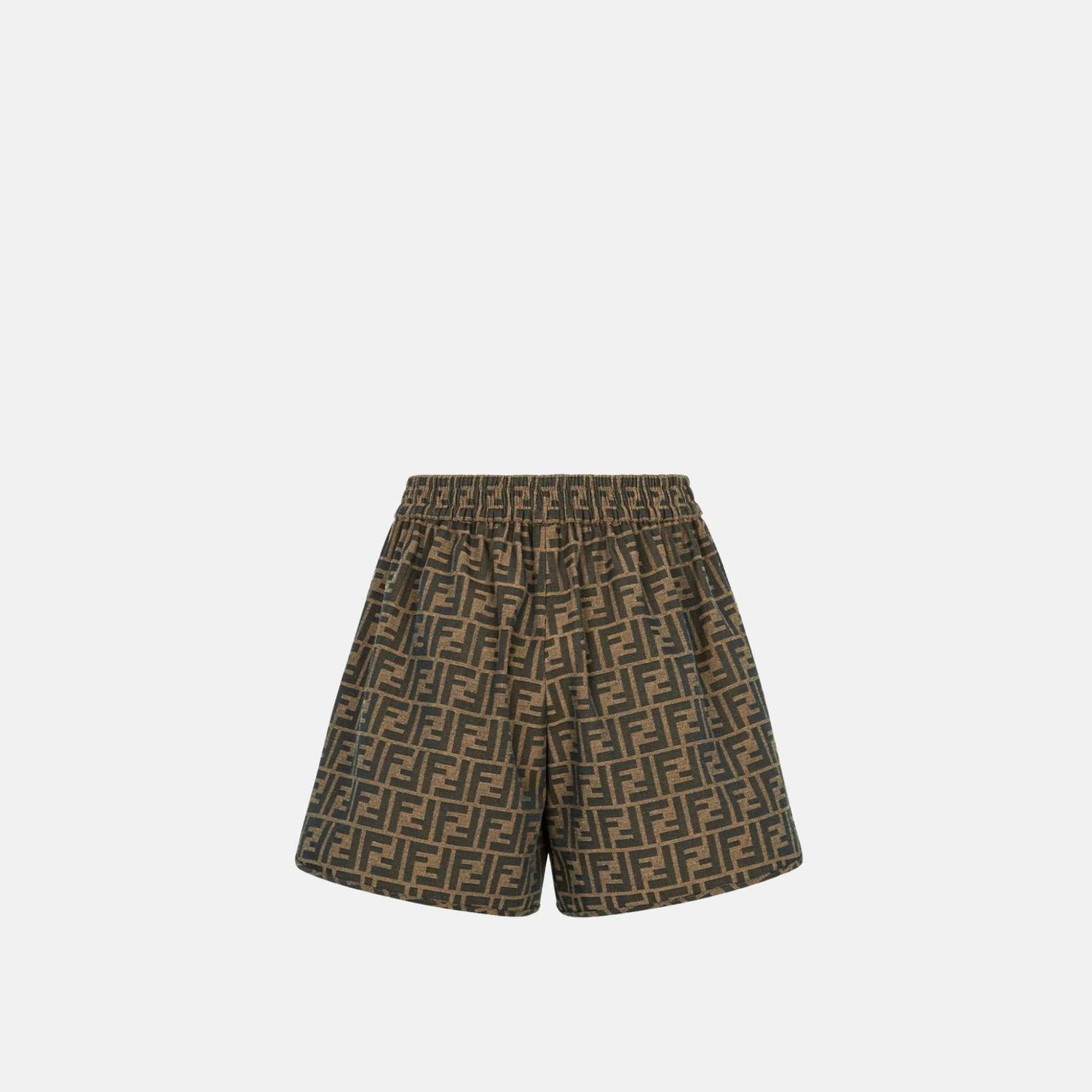 Fendi Shorts In Brown Canvas, Front