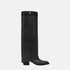 Fendi Show High Heeled Boots In Leather, Black, Side