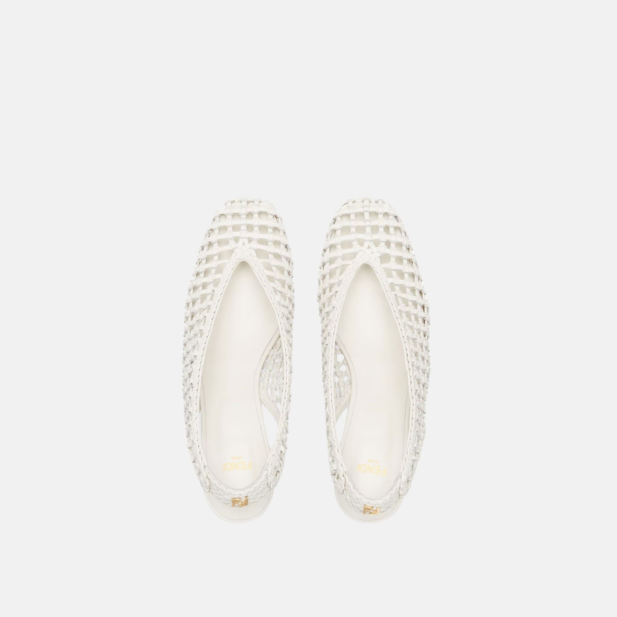 Fendi Slingbacks Leather Low Heeled, White, Top