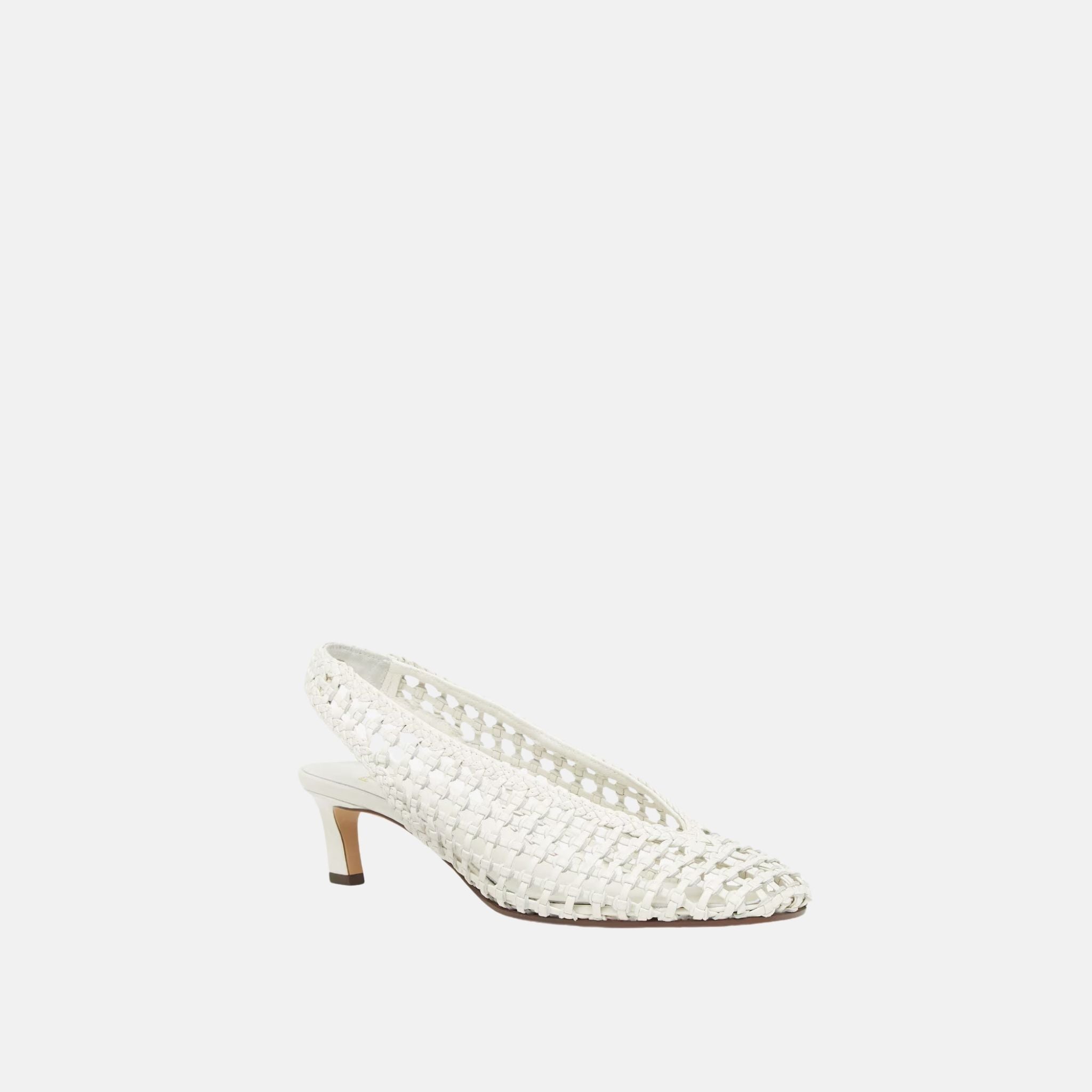 Fendi Slingbacks Leather Low Heeled, White, Side